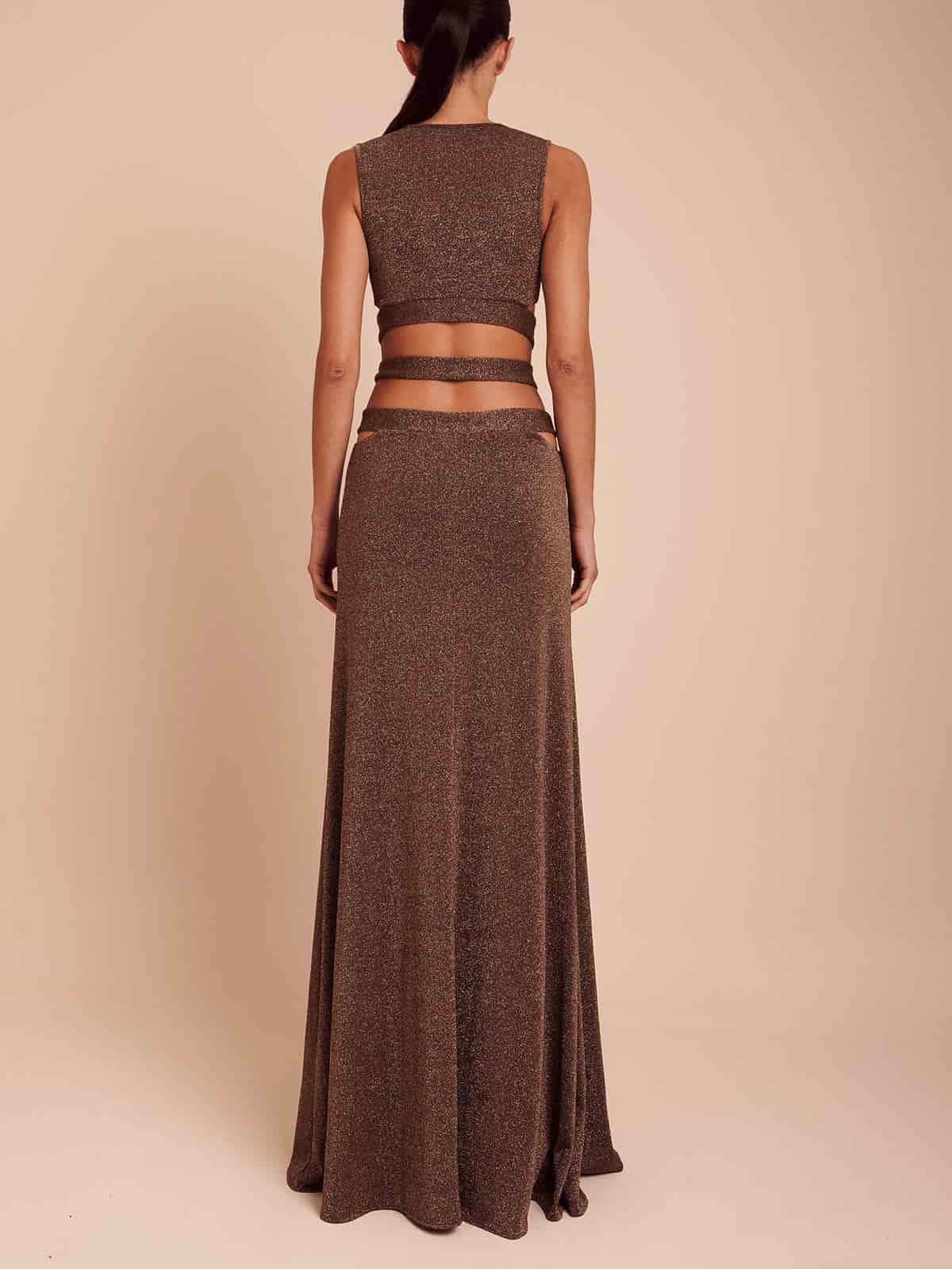 GINEBRA DRESS BRONZE UMBER BROWN - miniatura 4