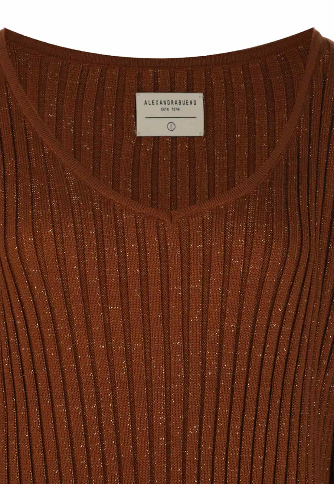 GOLDEN MOCCHA BOW  KNIT DRESS LONG SLEVE - miniatura 3