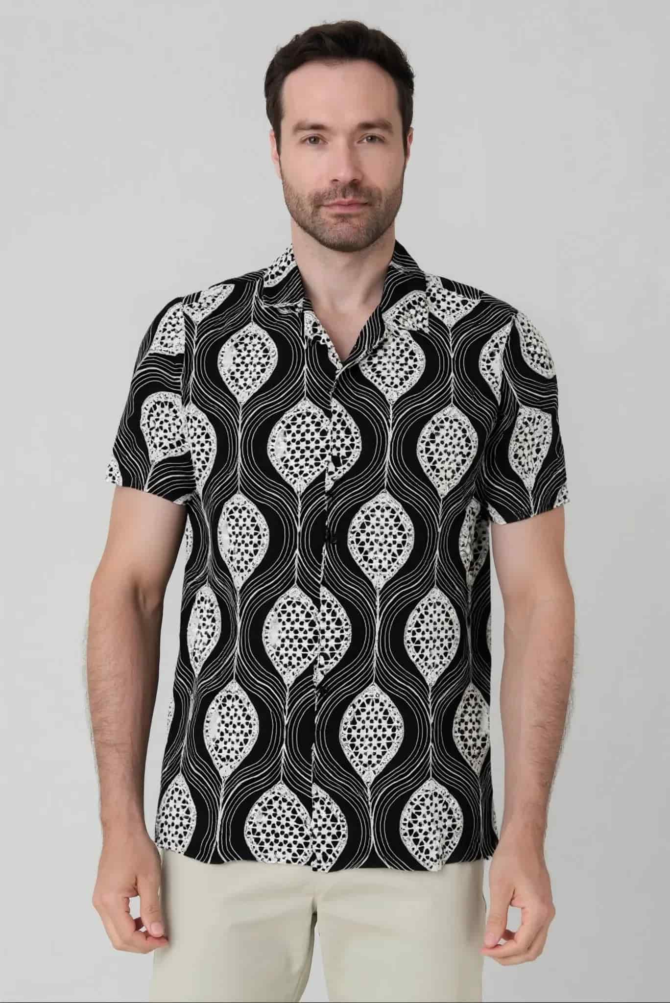 Camisa Manga Corta tejida Jon Sonen 100% algodón - miniatura 1