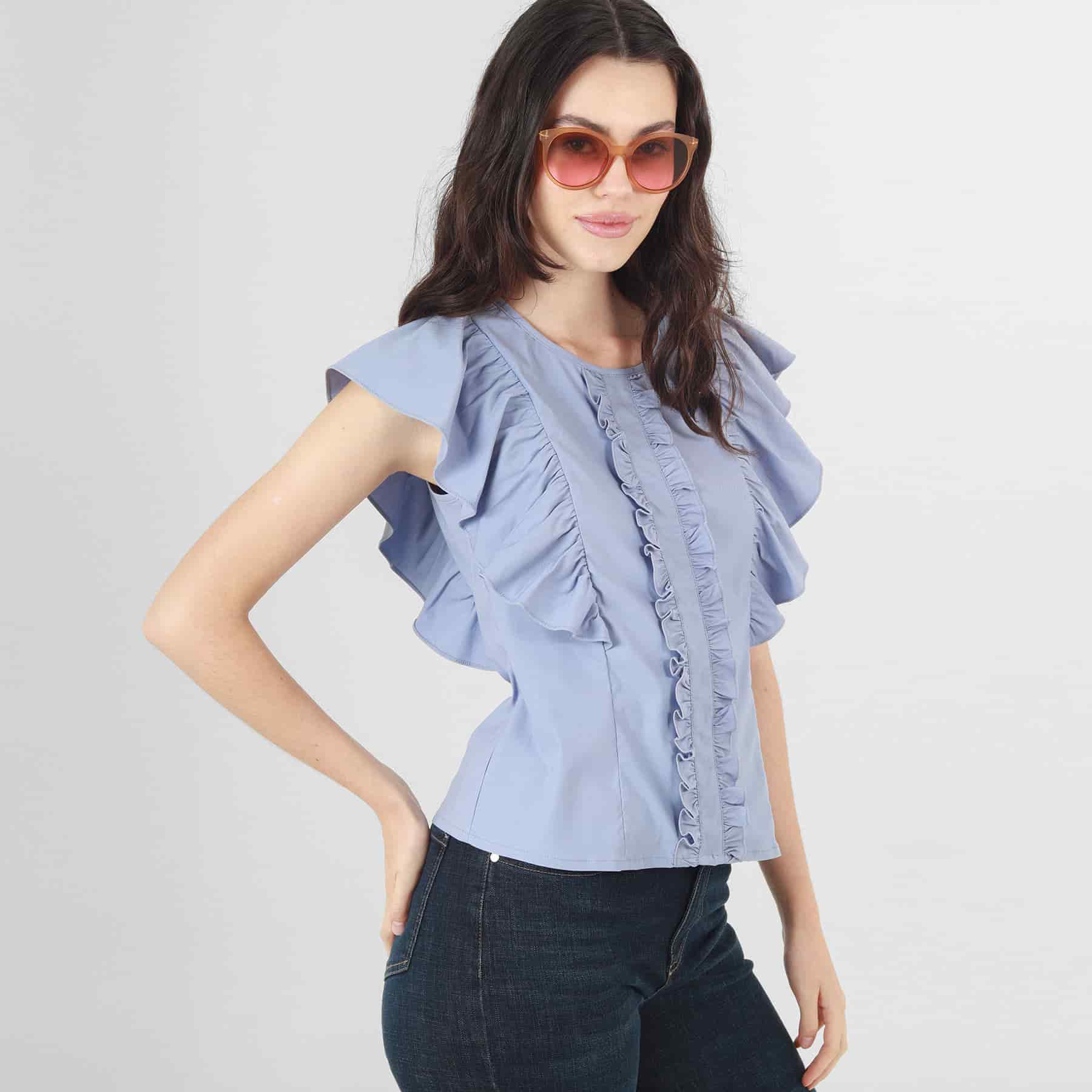 Blusa Cuello Redondo Manga Sisa - miniatura 6
