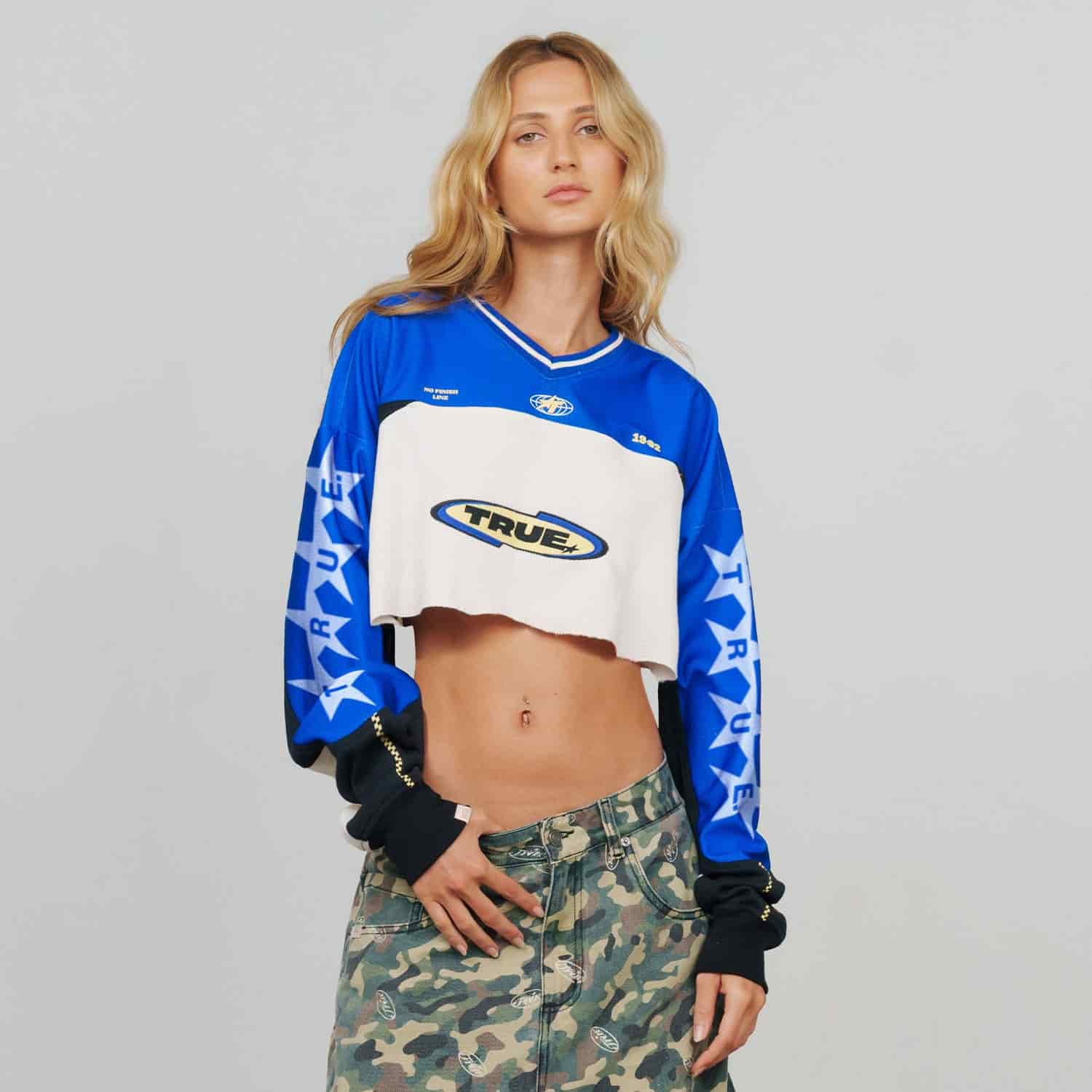 Racing Cropped LS Shirt - Blue - miniatura 3