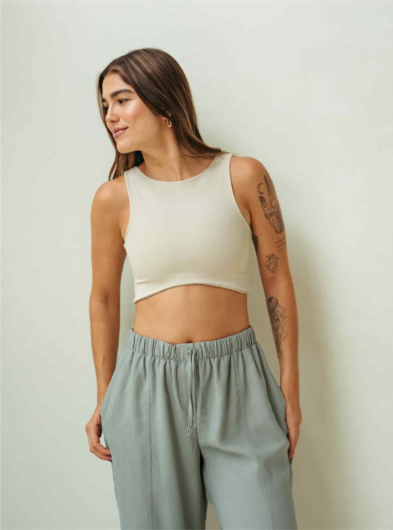 Crop top Soft - Sand - miniatura 1