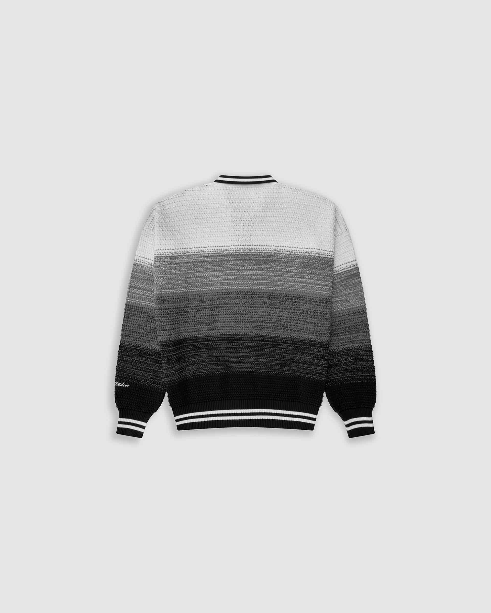 Zip Polo Gradient Knitwear - Negro y Gris - miniatura 6