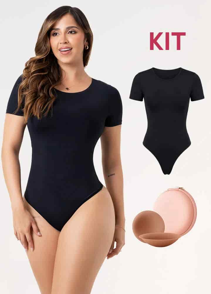 Kit Salome TD01L5: Body Manga Corta + Cubre Pezones Invisibles - miniatura 4