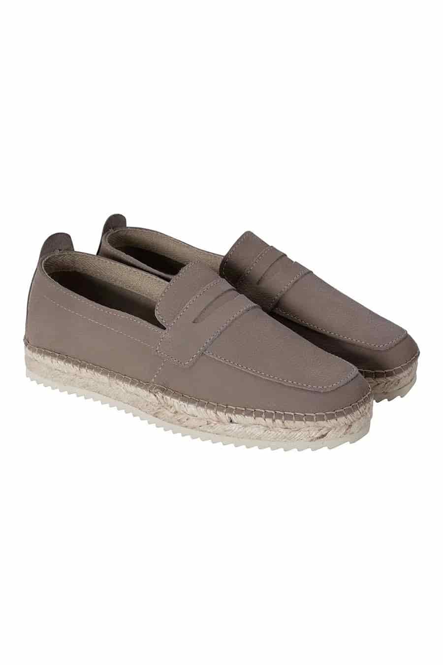 Men's leather espadrille beige masked - miniatura 3