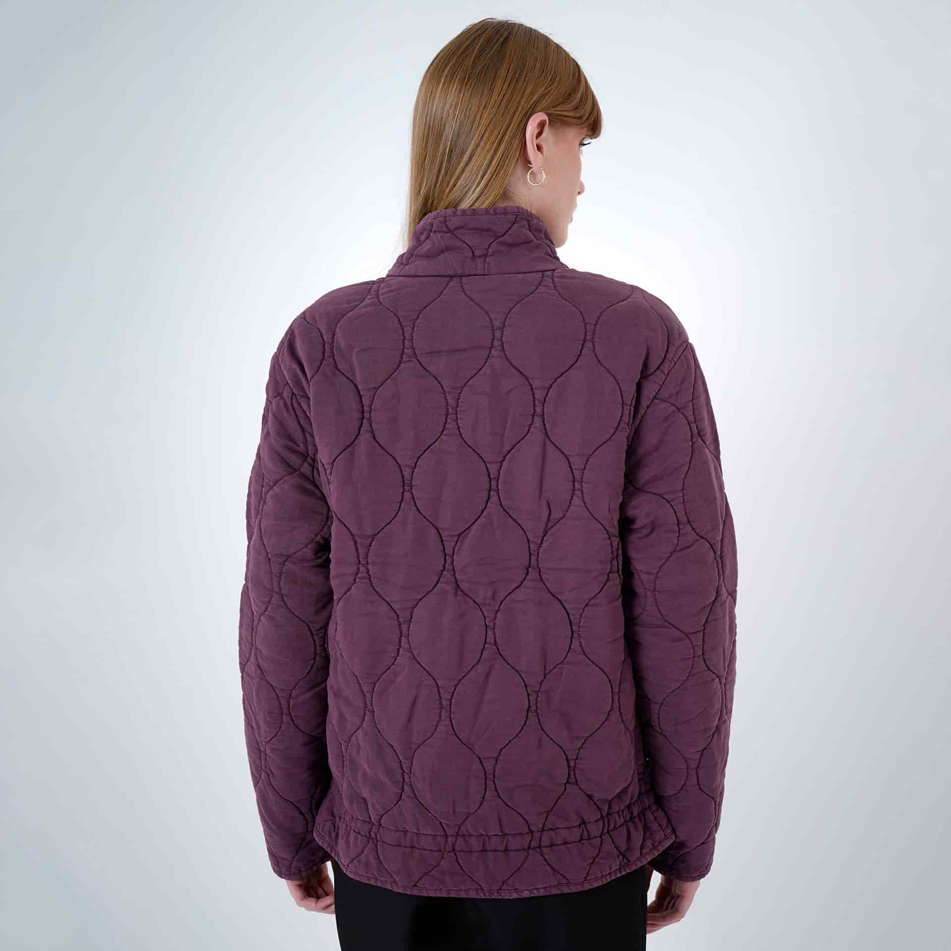 Chaqueta acolchada manga larga cuello alto con bolsillos de parche - miniatura 6