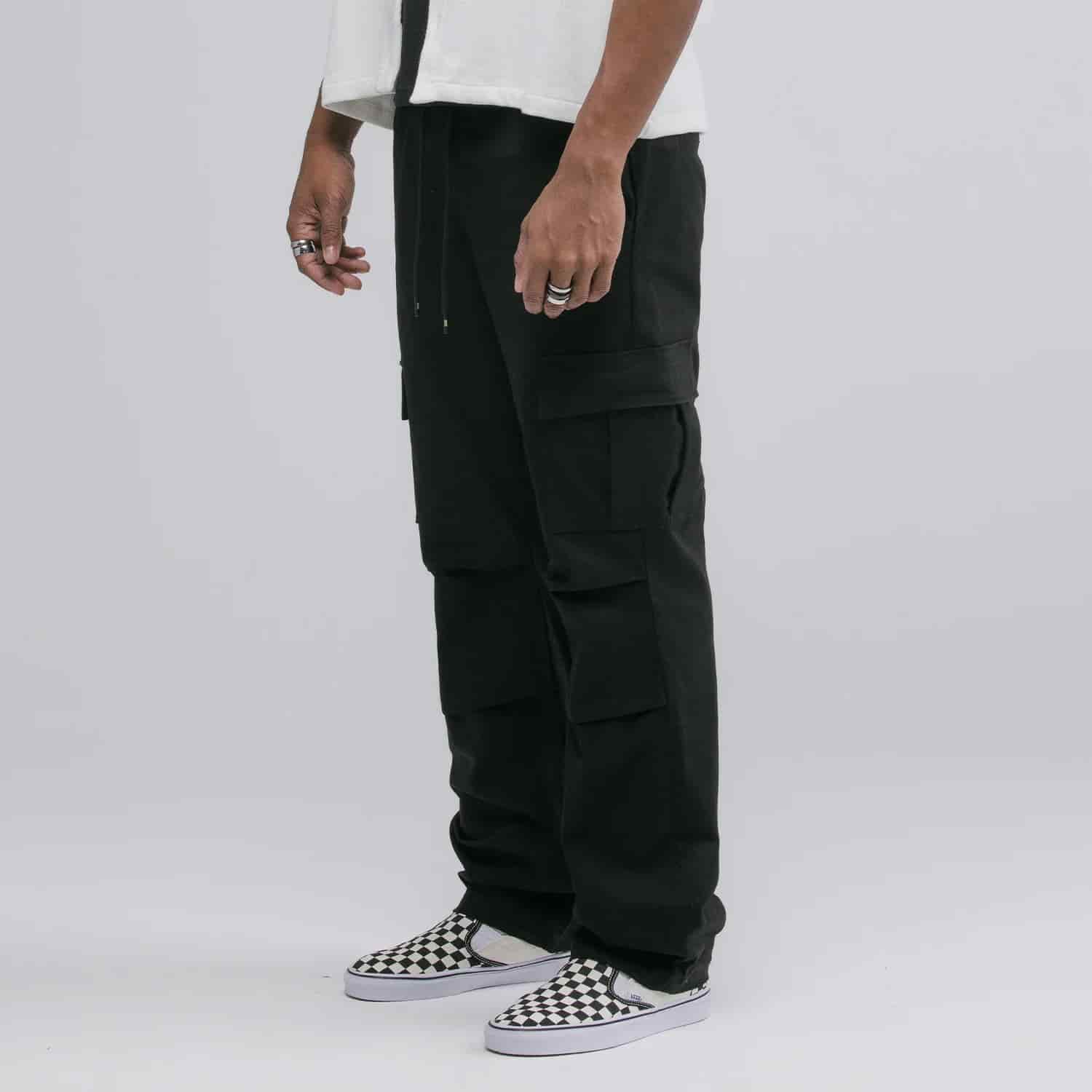 Classic Drill Jogger - Black - miniatura 8