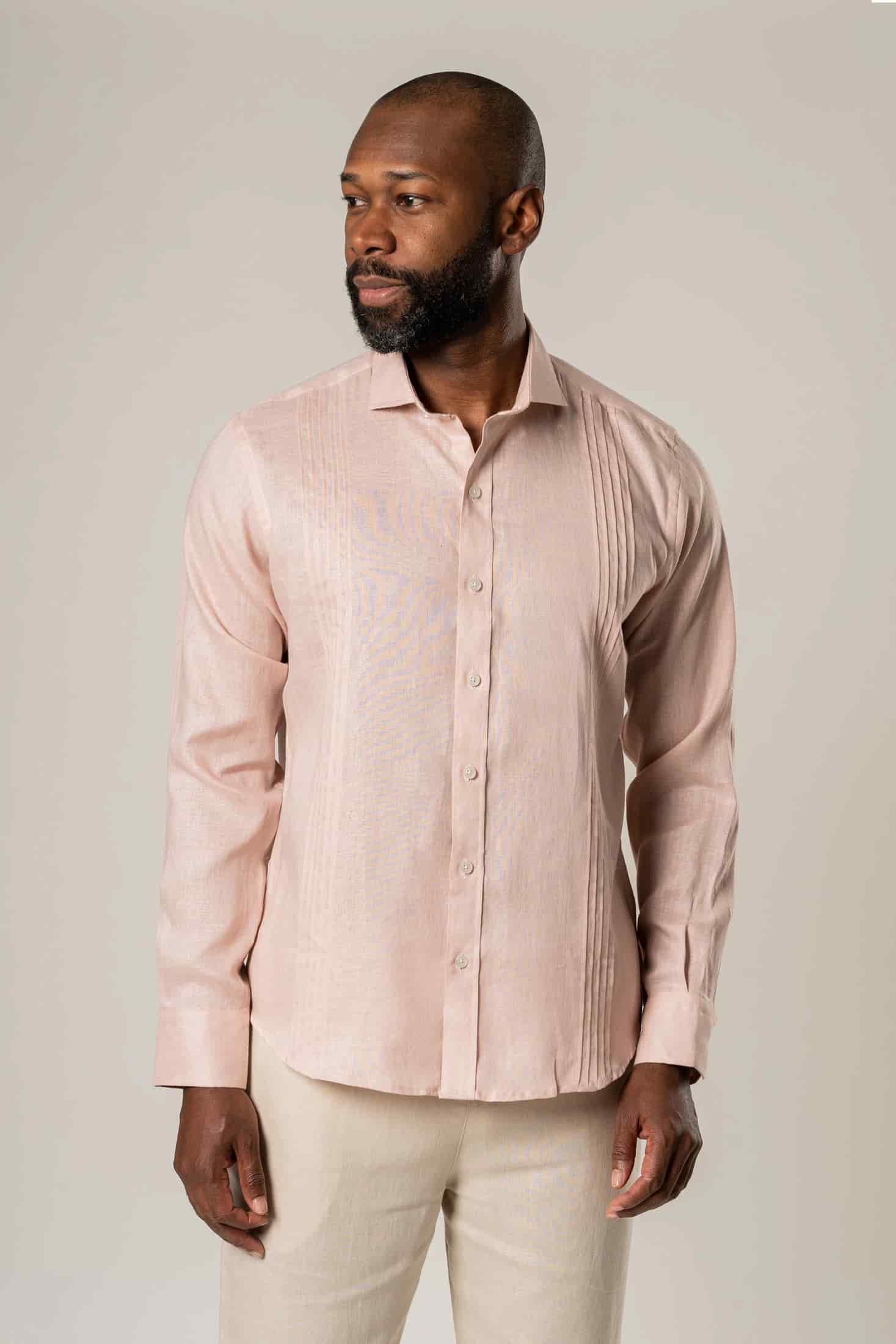 Guayabera 100% Lino Cuello Francés - miniatura 1
