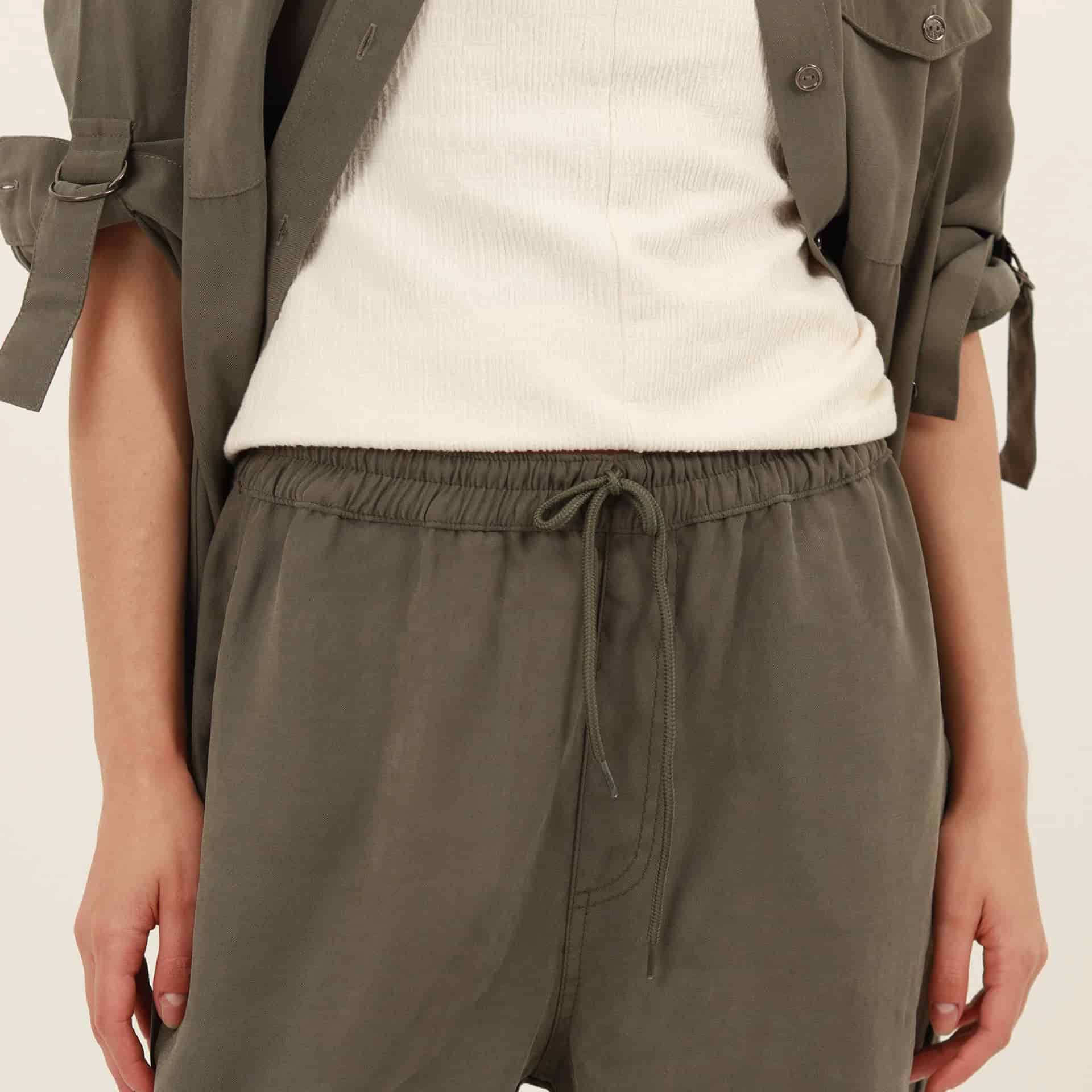 Pantalón bota recta con elastico en cintura y cordón - miniatura 4