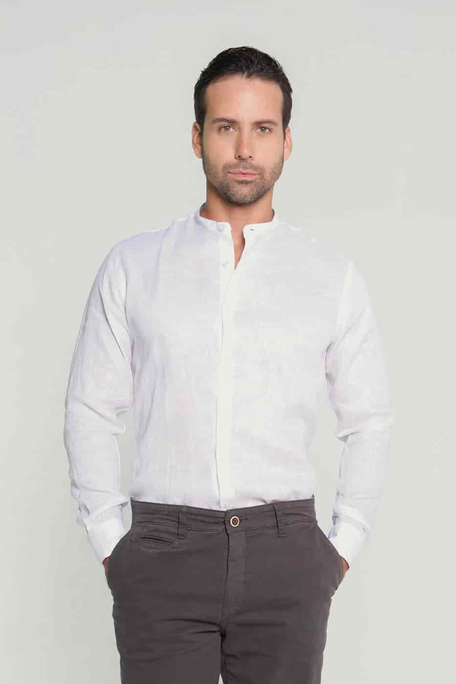 Camisa Classic Neru Lino Blanco - miniatura 1
