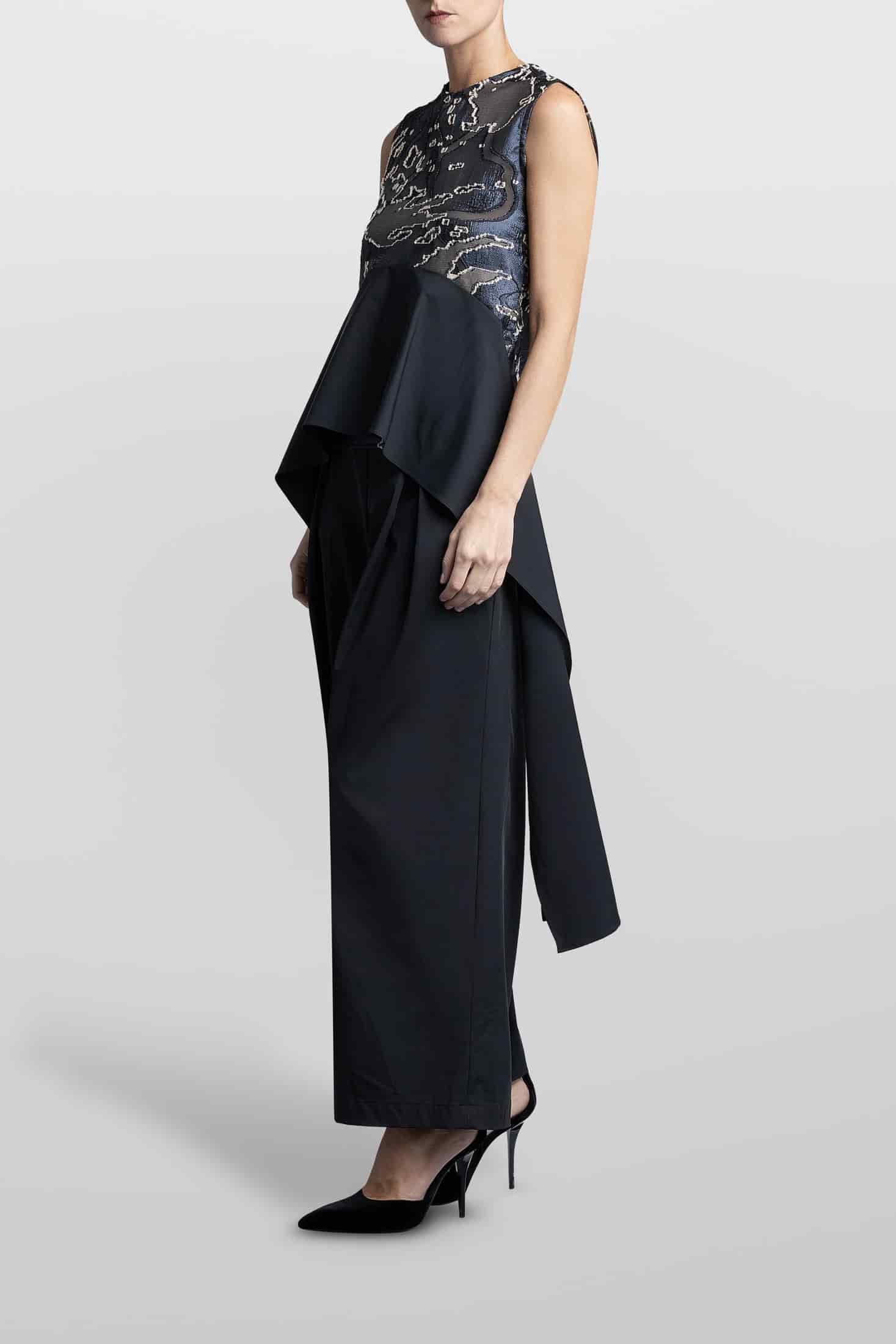 VOLANT TOP ASIMETRICO JACQUARD - miniatura 3