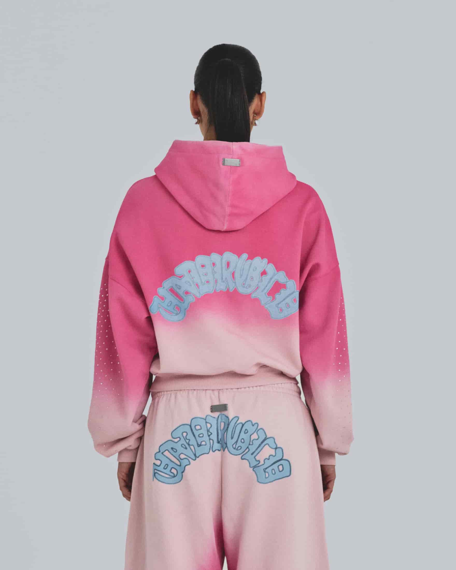 W Holy State UNDRGLD Zip Up Boxy Fit Hoodie Faded Pink - miniatura 7