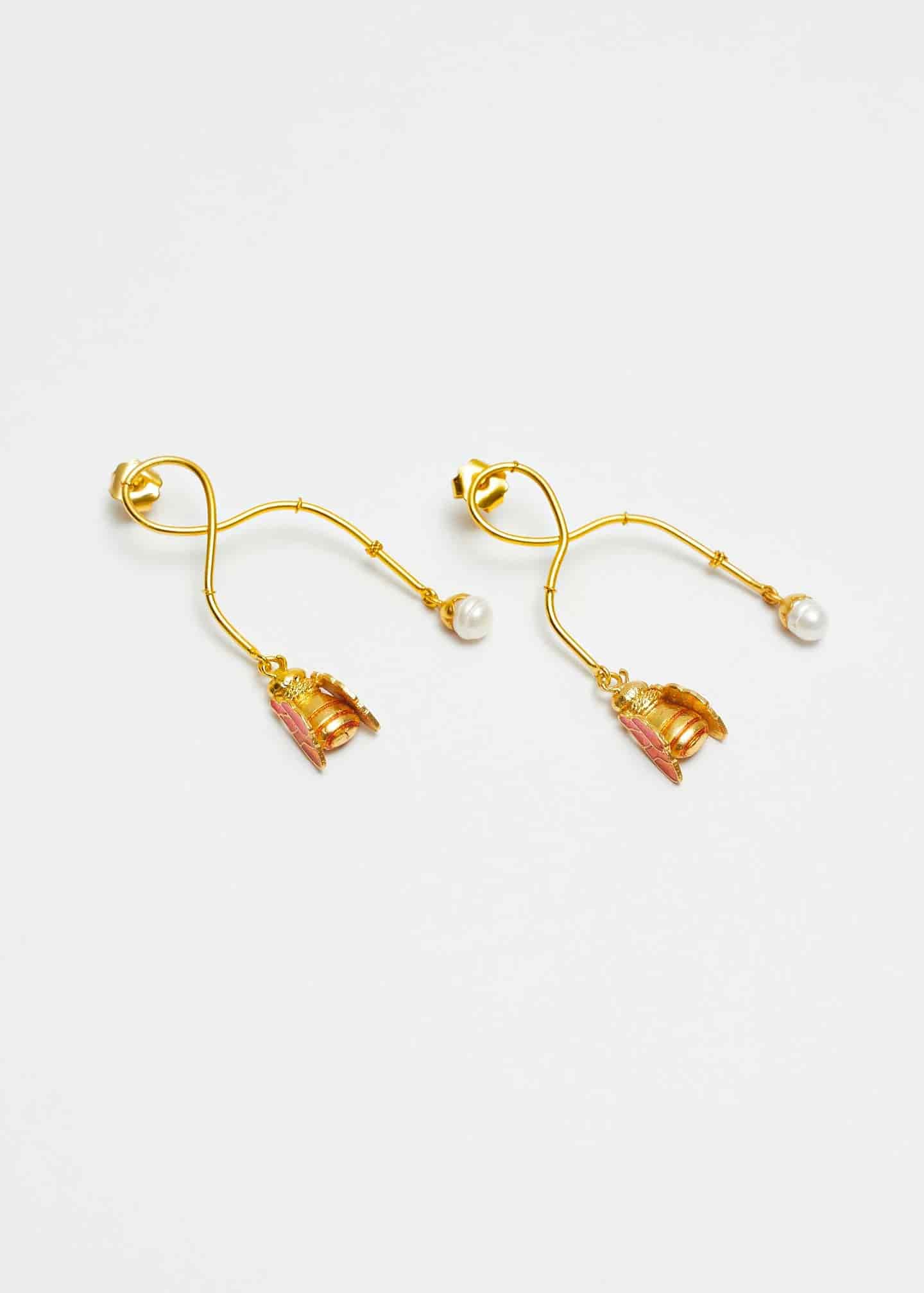 Aretes Bee Balance Midi Naranja - miniatura 2