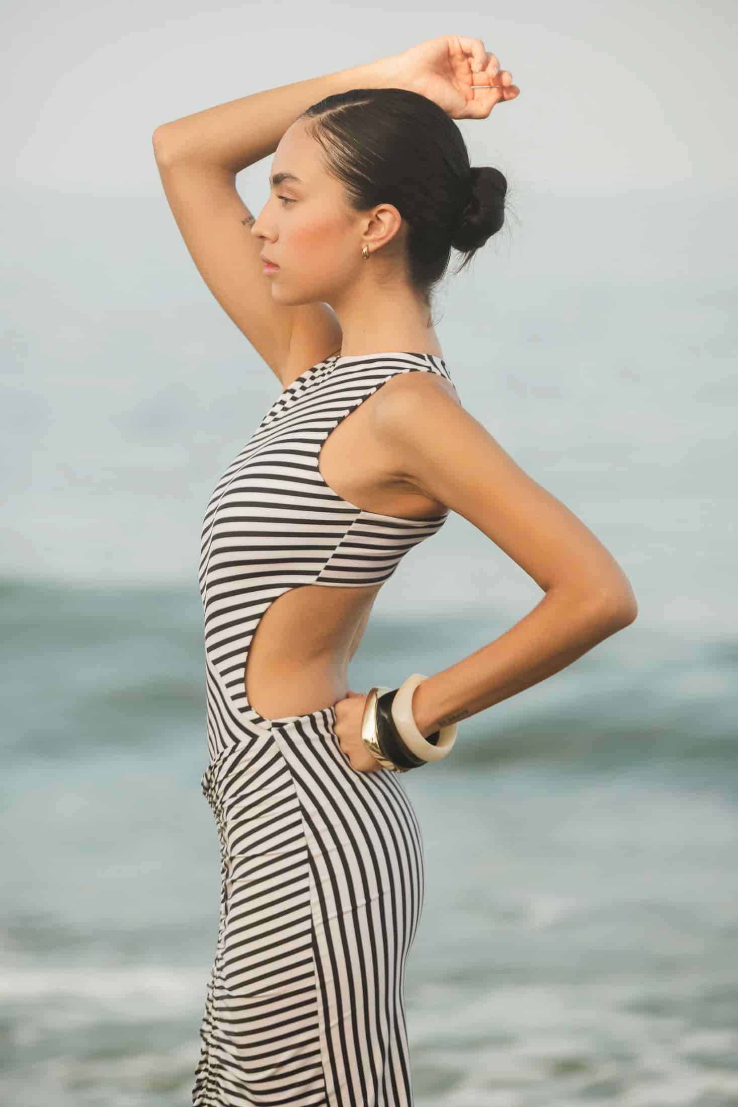 SURI SKIRT - BLACK/IVORY - miniatura 6