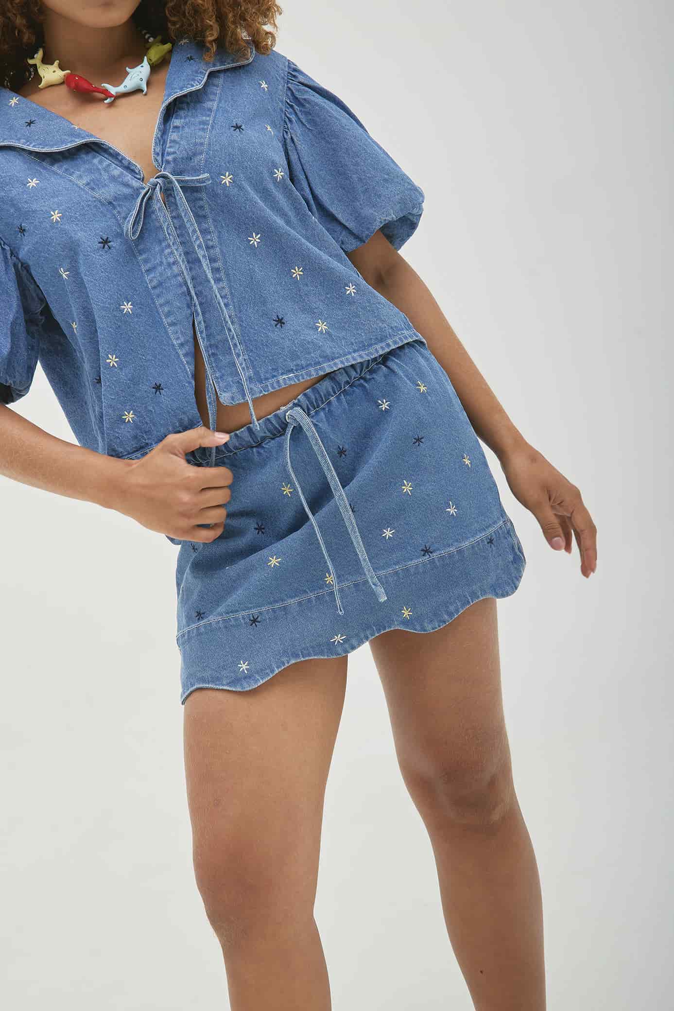 Falda Short Marea Denim - miniatura 3