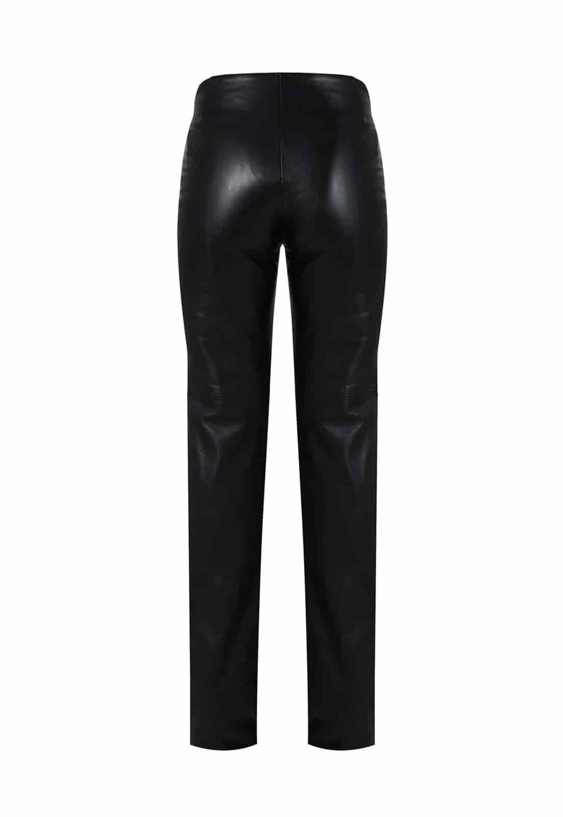 LEATHER LOW RISE TROUSERS - miniatura 4