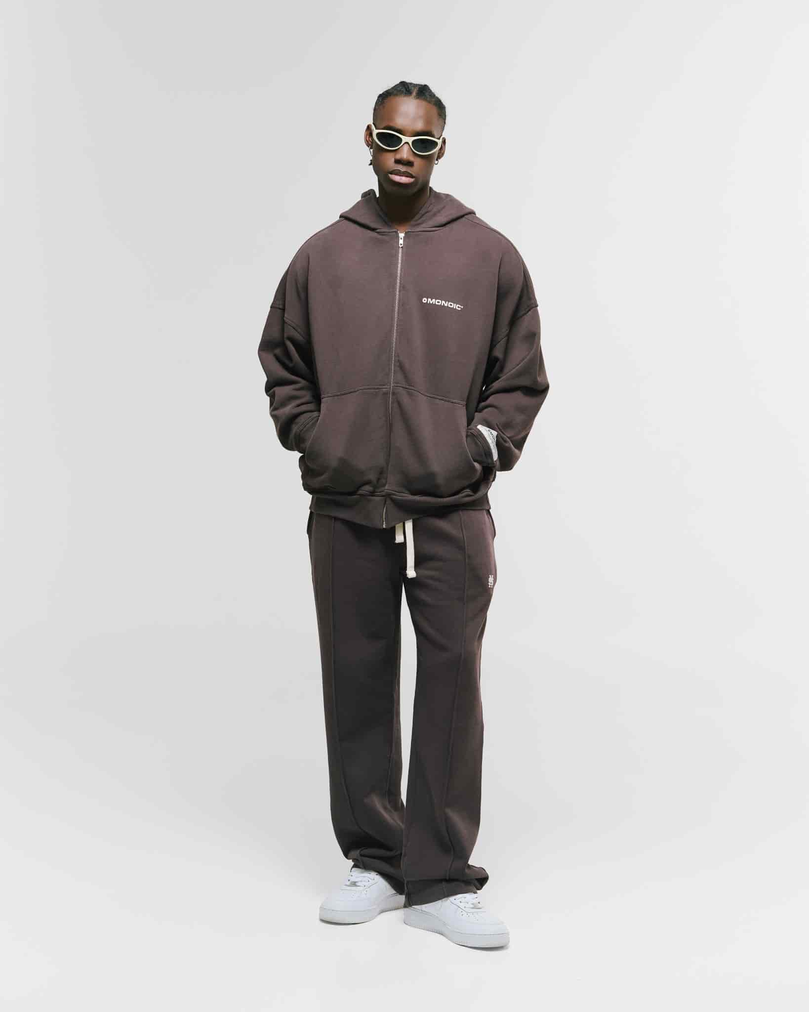 Zip Hoodie Oversized Básico V4 - Café Chocolate - miniatura 6