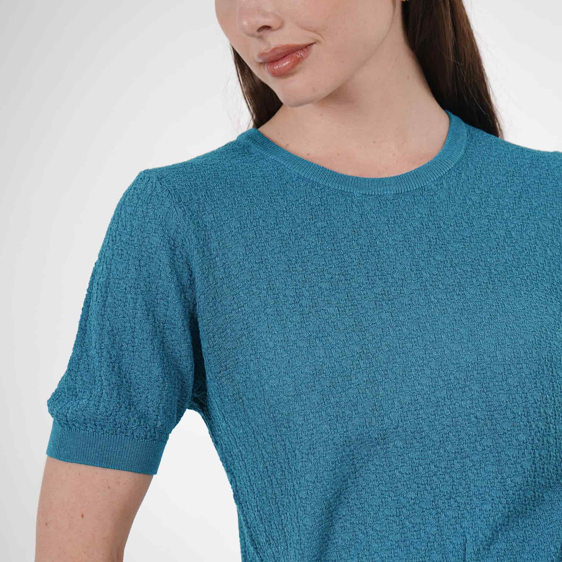 Sweater básico cuello redondo manga corta - miniatura 3