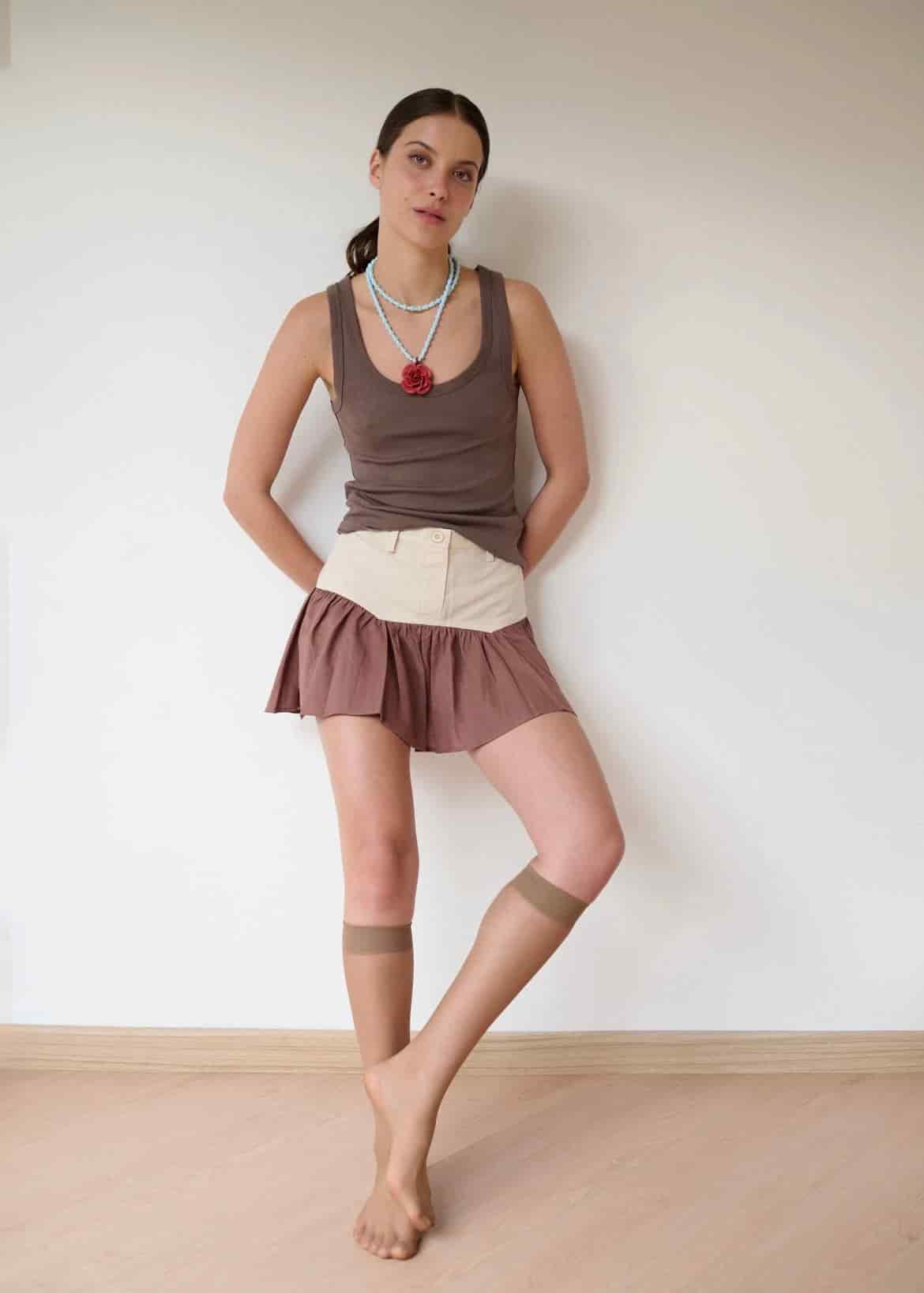 SAND STRIPE MINI SKIRT (ROSA) - miniatura 5