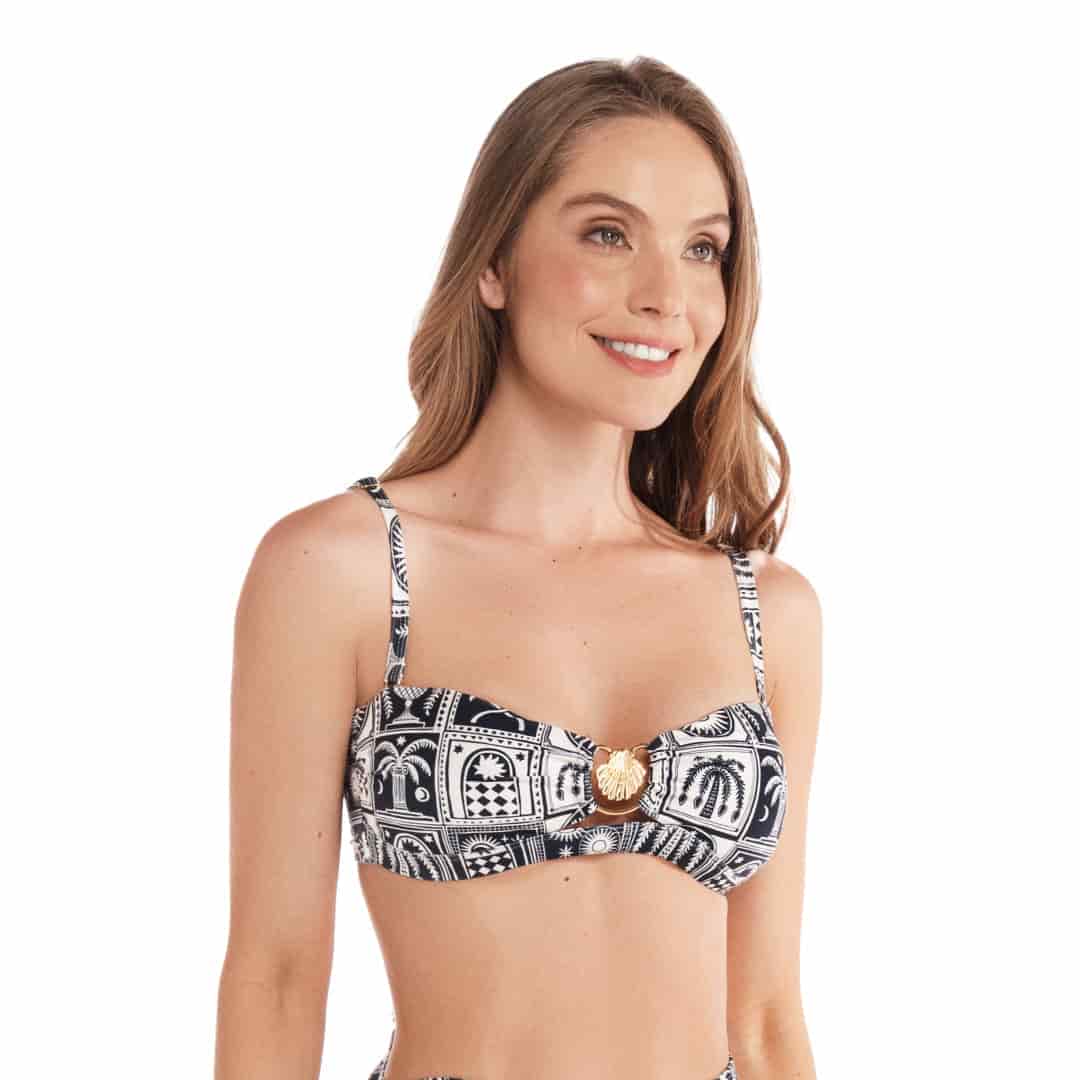 TOP DE VESTIDO DE BAÑO STRAPLESS CON HERRAJE - miniatura 1