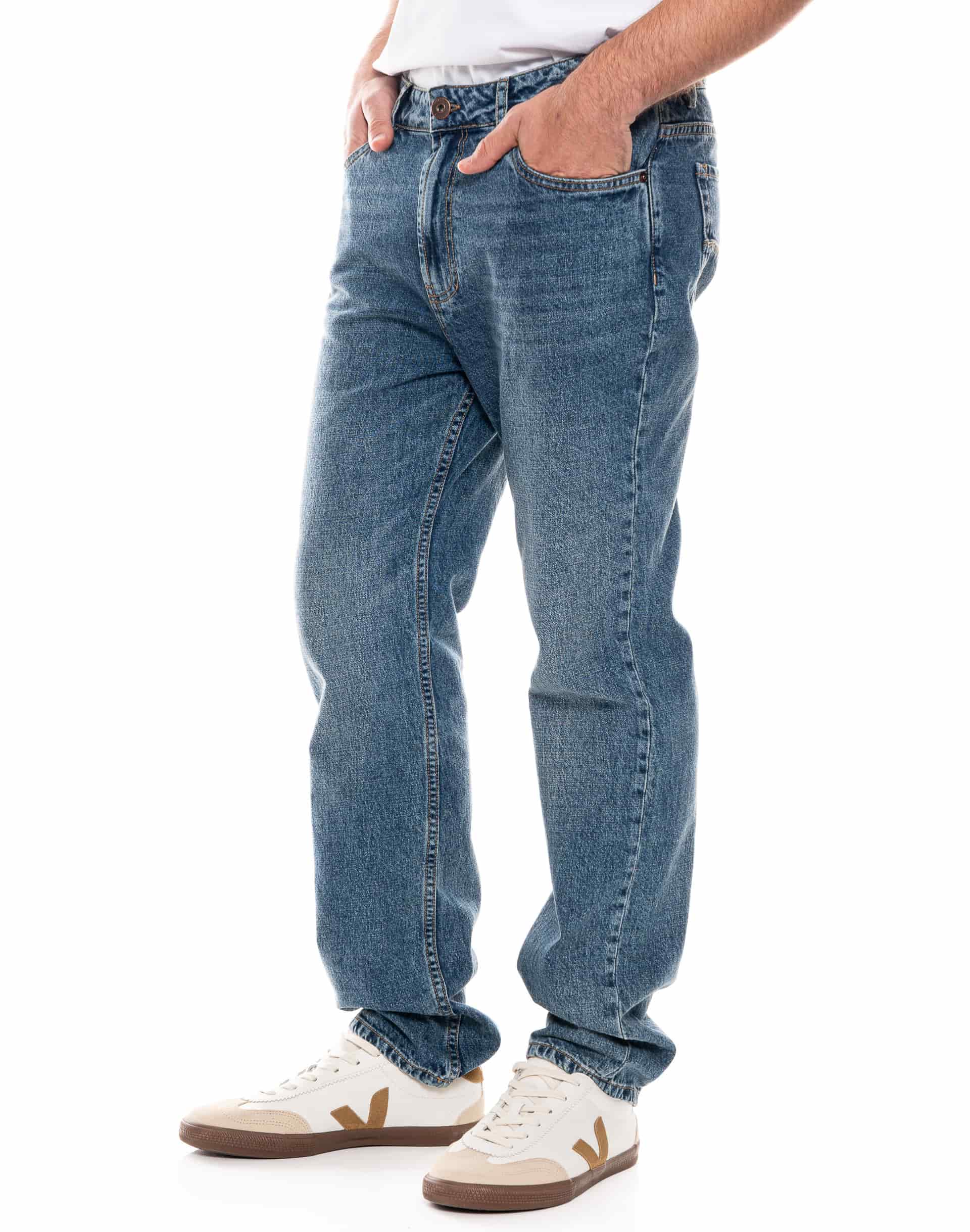 Jeans Regular Fit Tono Medio - miniatura 2