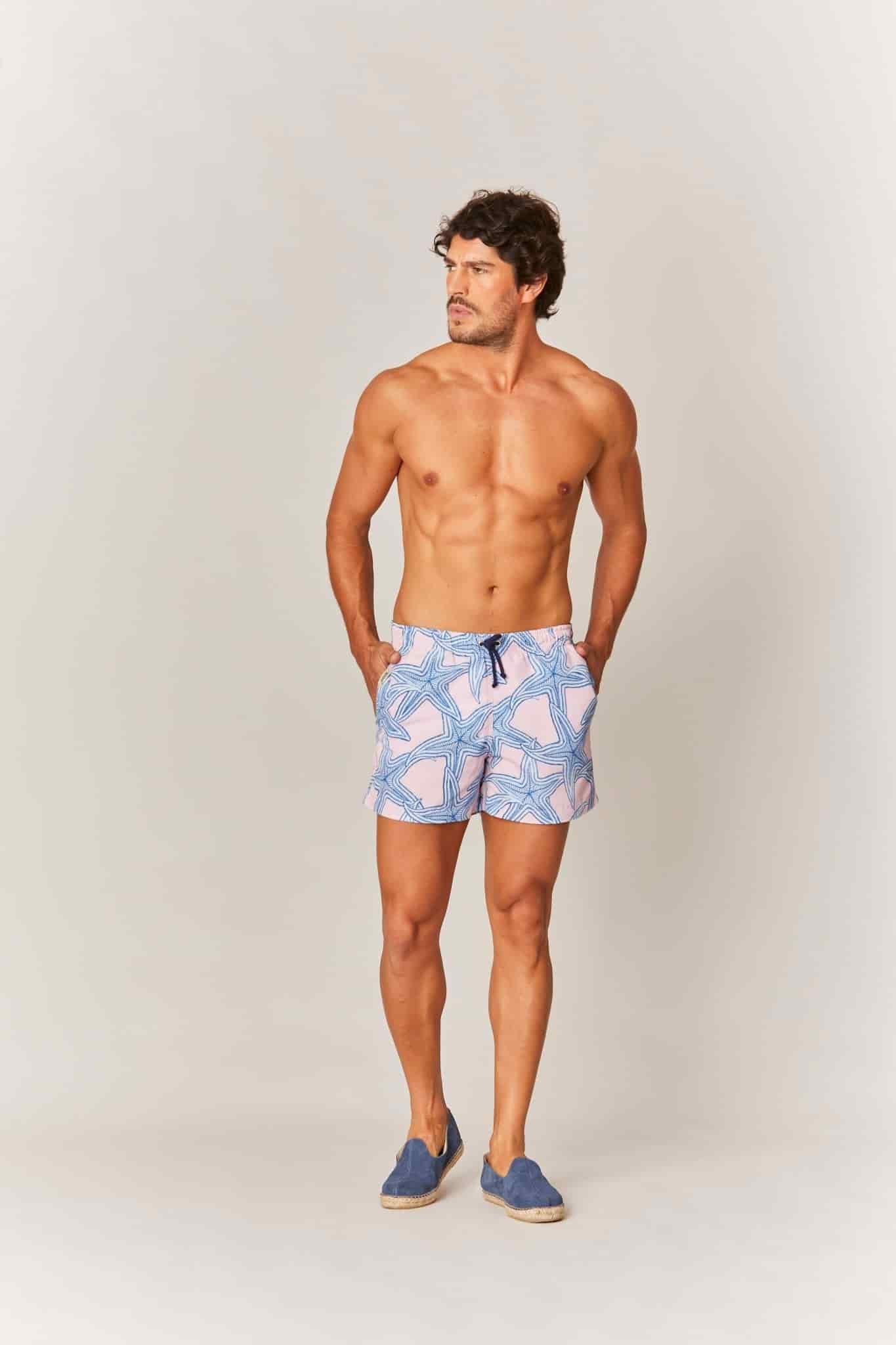 Men's pink star swim trunk - miniatura 3