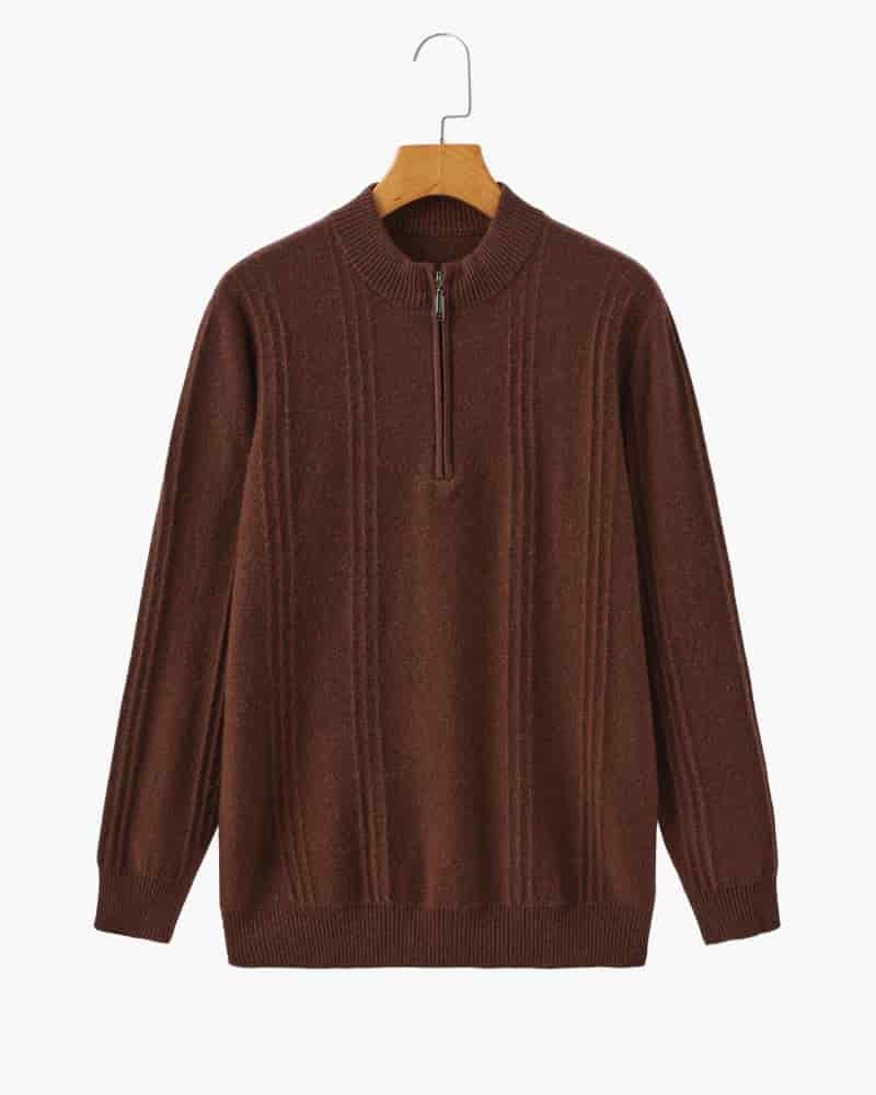 100% Cashmere Ribbed Half Zip - miniatura 4