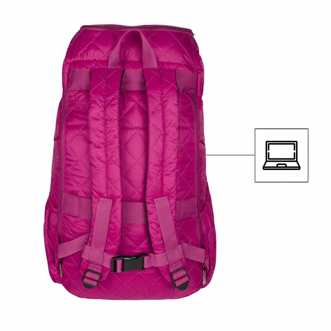 Morral Viajero Plegable Puffer Fucsia - miniatura 4