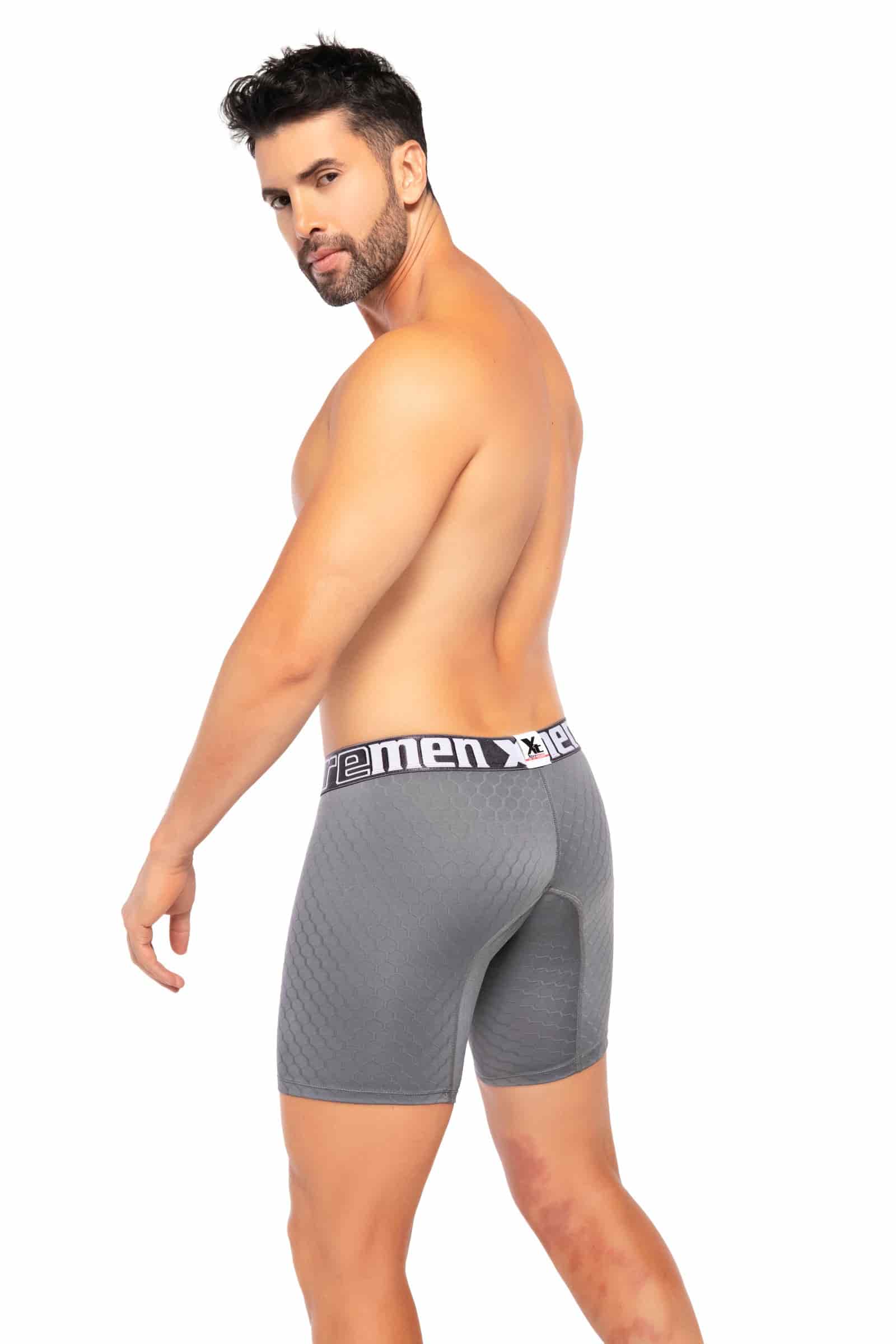BOXER CLÁSICO LARGO MICROFIBRA JACQUARD COLMENA GRIS  OSC - miniatura 2
