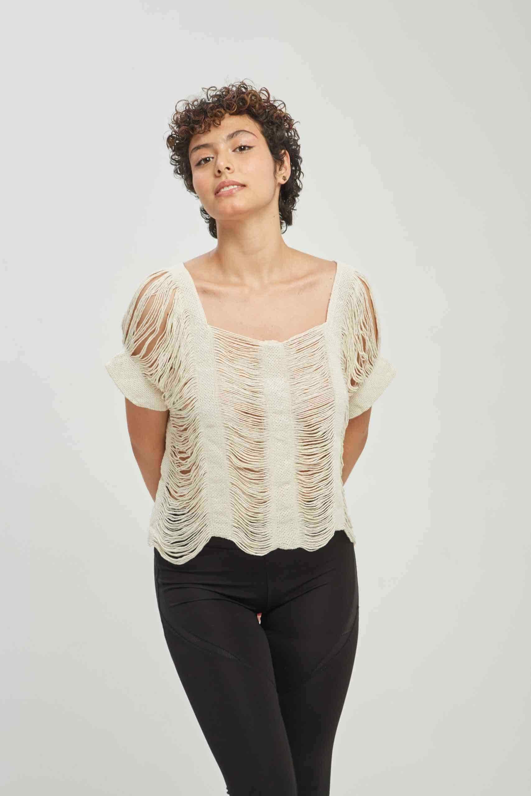 Camisa Entrehilos Cruda - miniatura 3