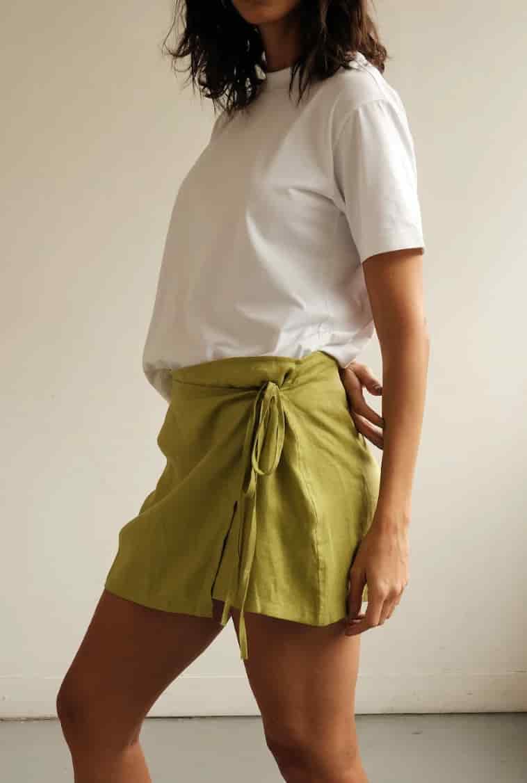 Falda Cala de lino | Verde - miniatura 1