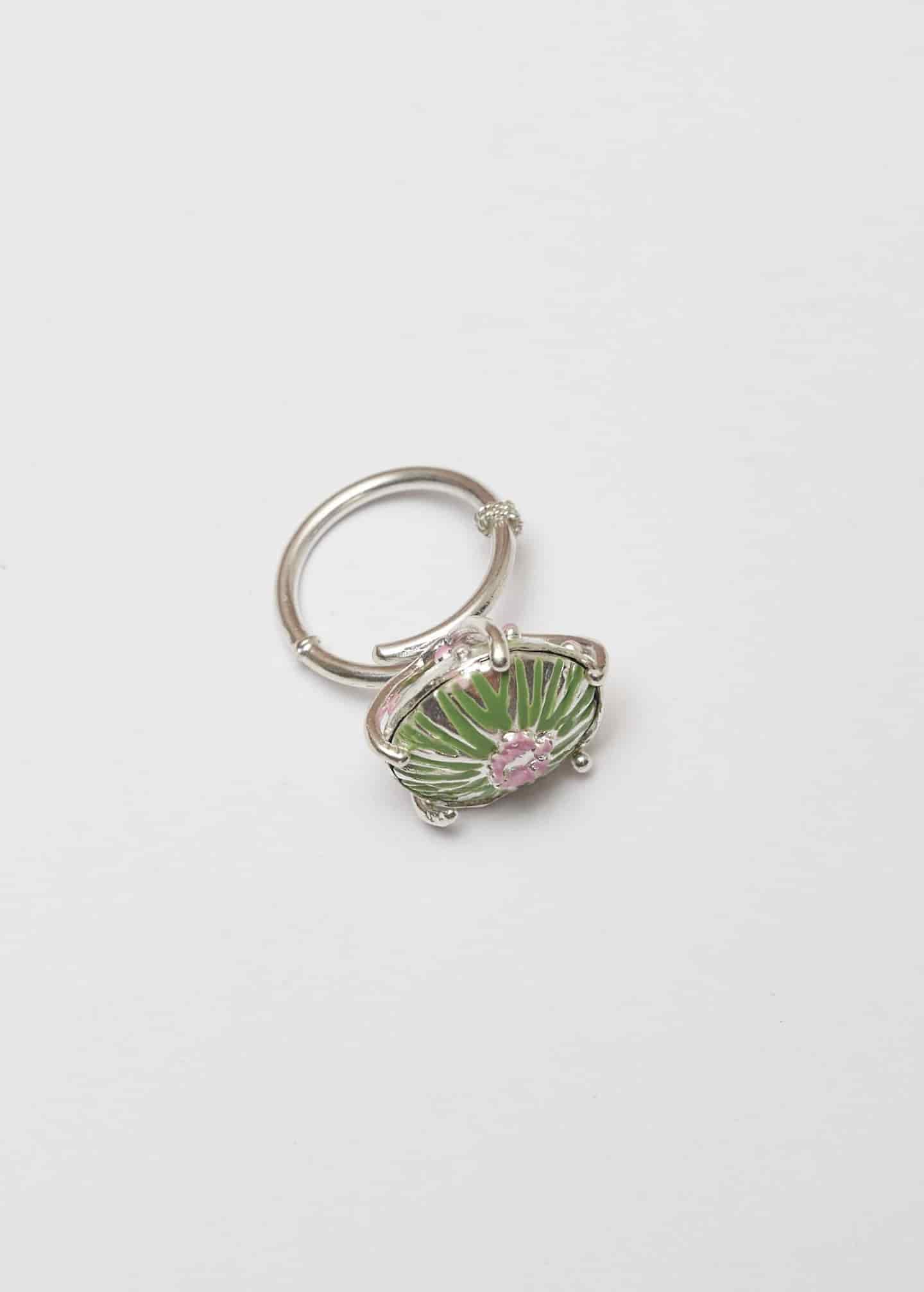 Anillo sombrerito midi pistacho lila - miniatura 1