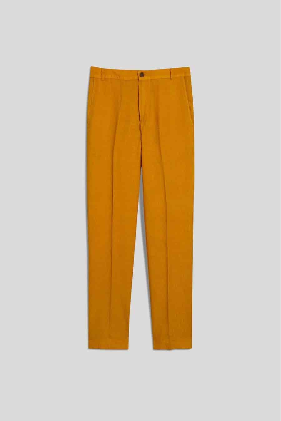 Men's linen pants mustard donato - miniatura 1