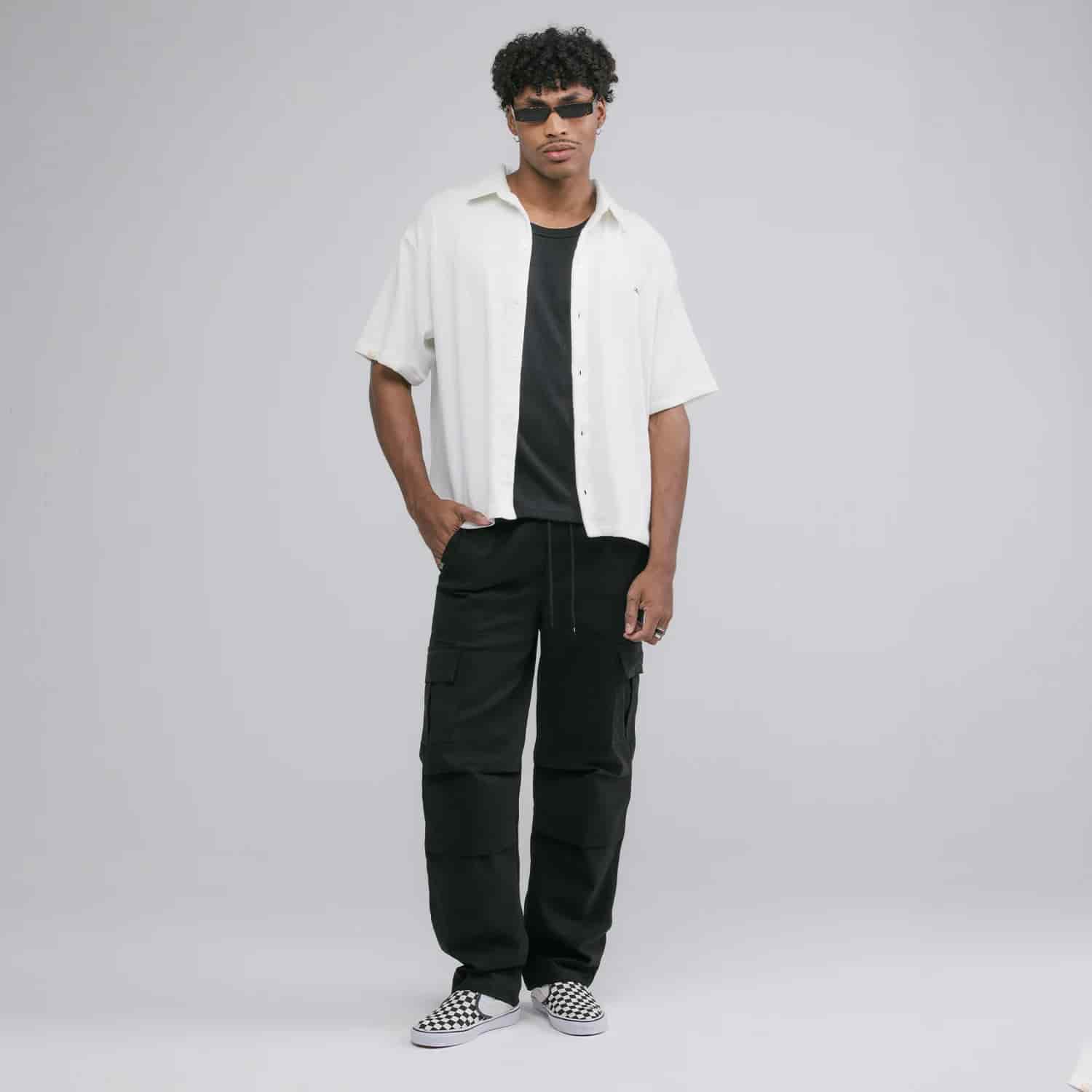 Classic Drill Jogger - Black - miniatura 9