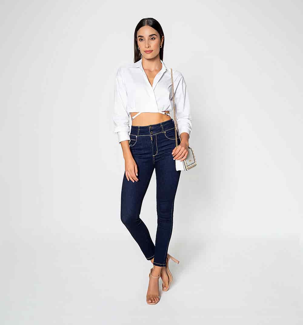 Blusa  crop manga larga - miniatura 1
