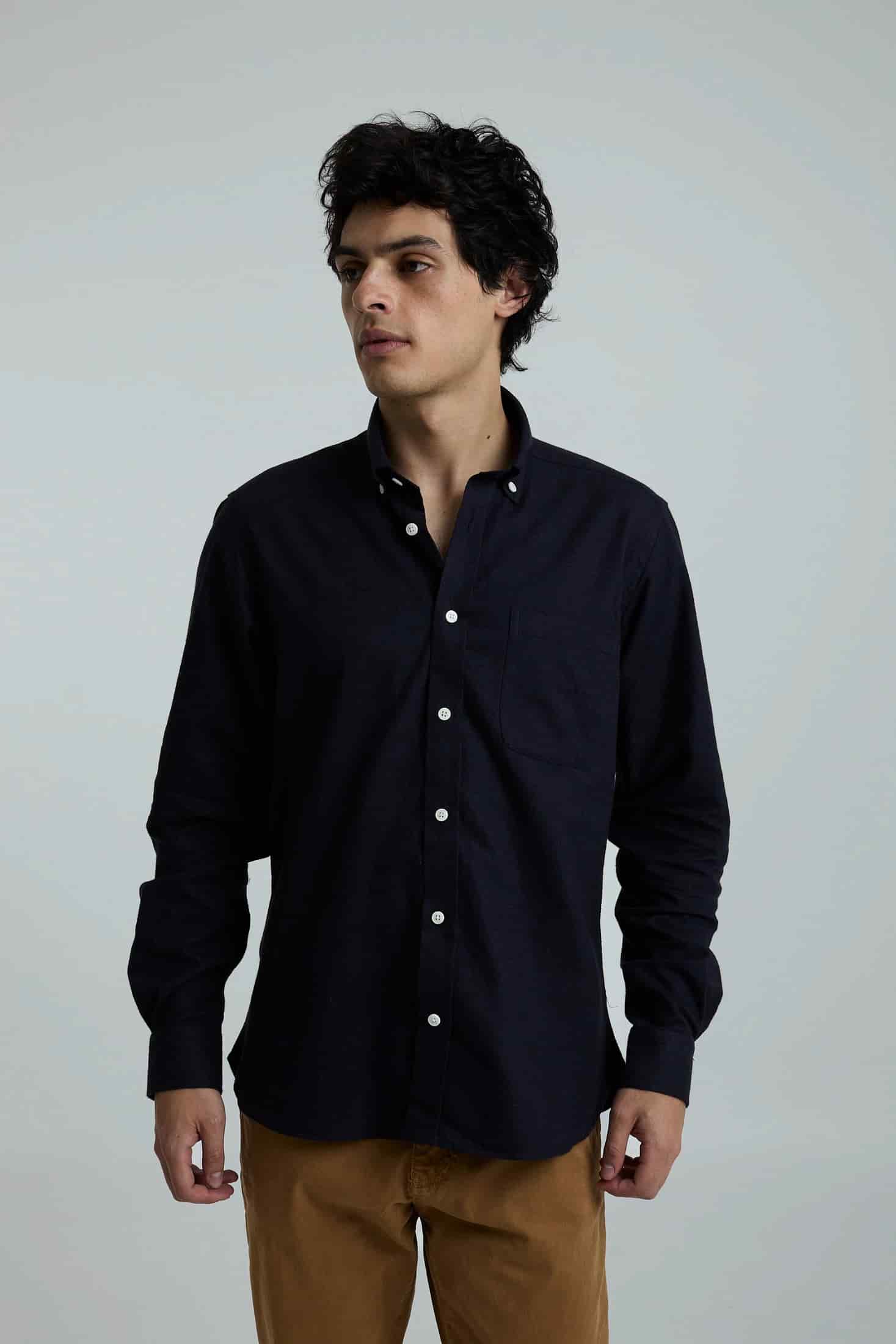 Camisa twill azul oscuro - miniatura 5