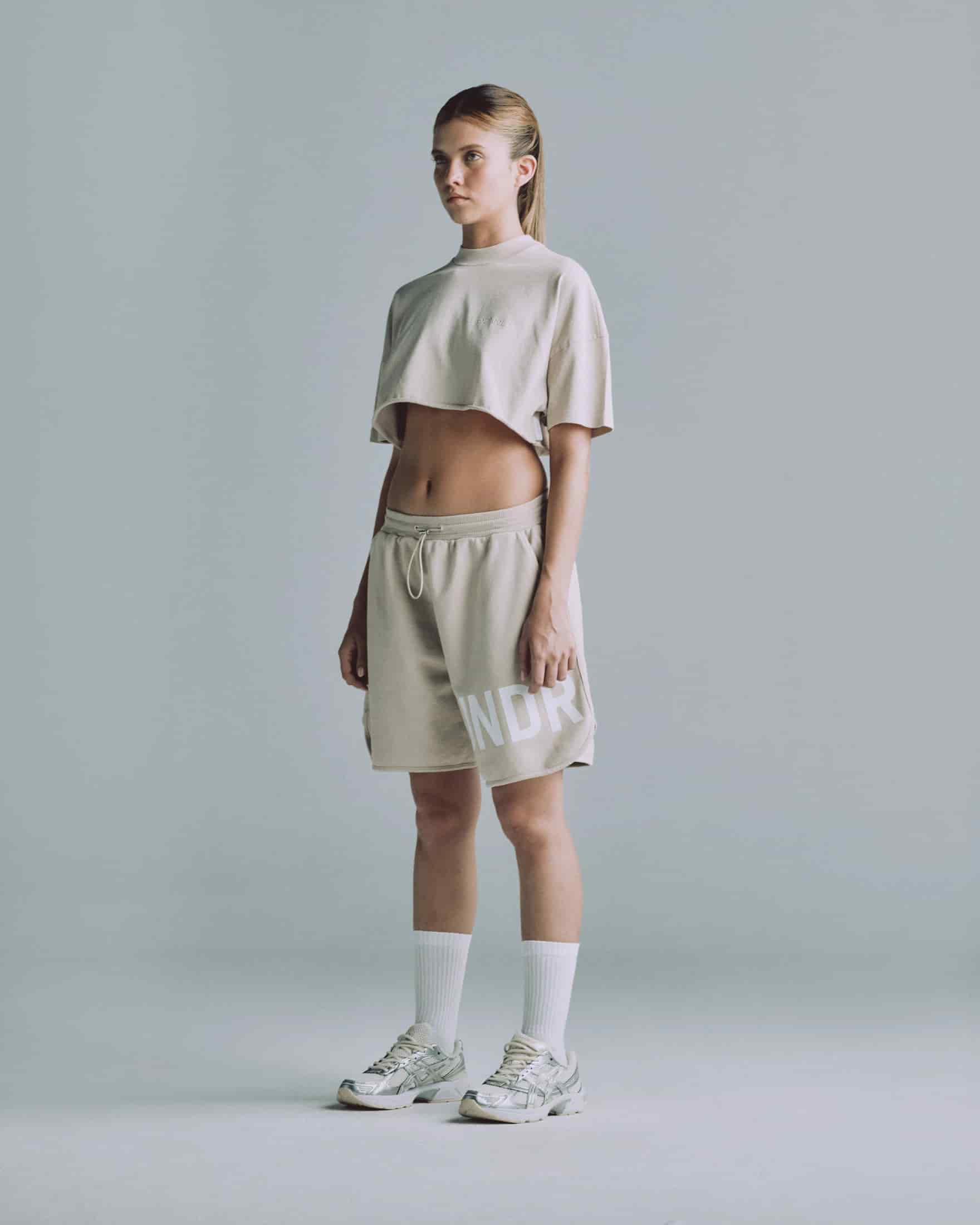 Line Logo Crop Top Cream - miniatura 4