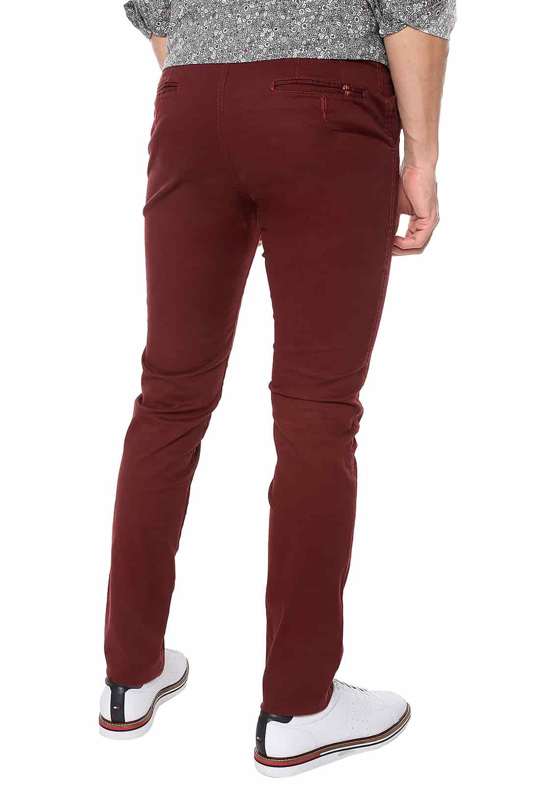 Pantalón dril vinotinto con spandex - miniatura 2