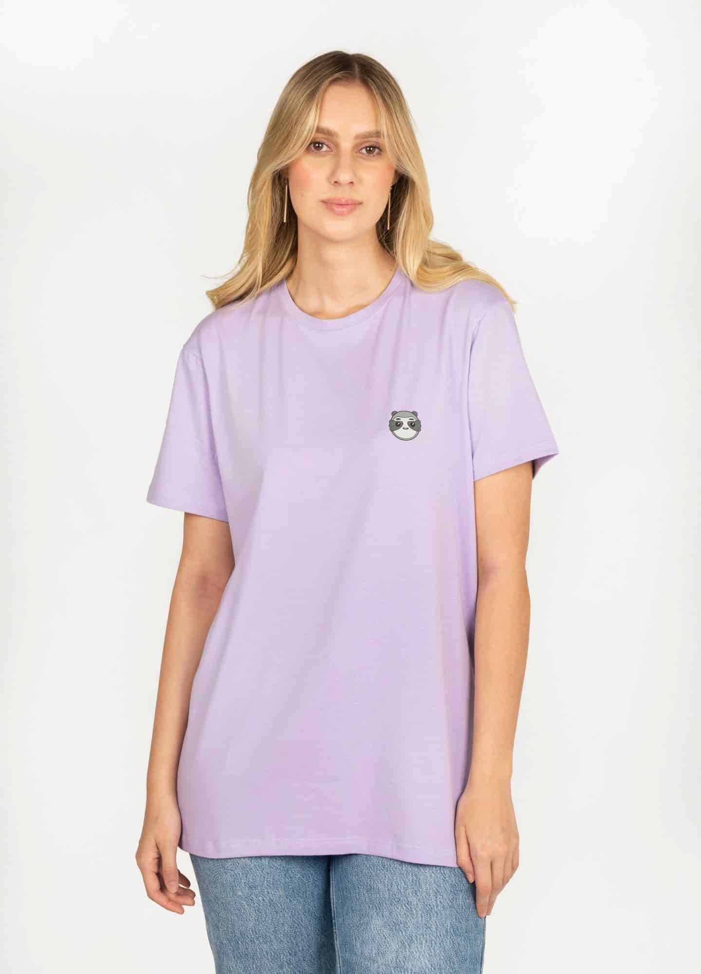 Basic Perezoso Camiseta Regular – Lila - miniatura 4
