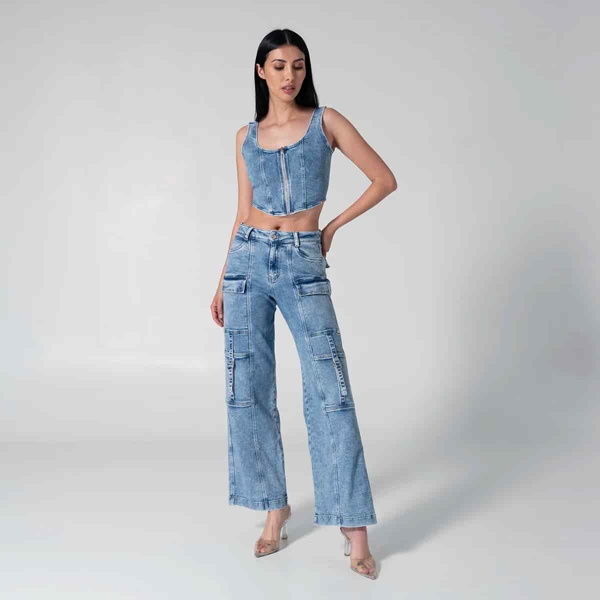 Crop Top Denim Slim Tribu - miniatura 2