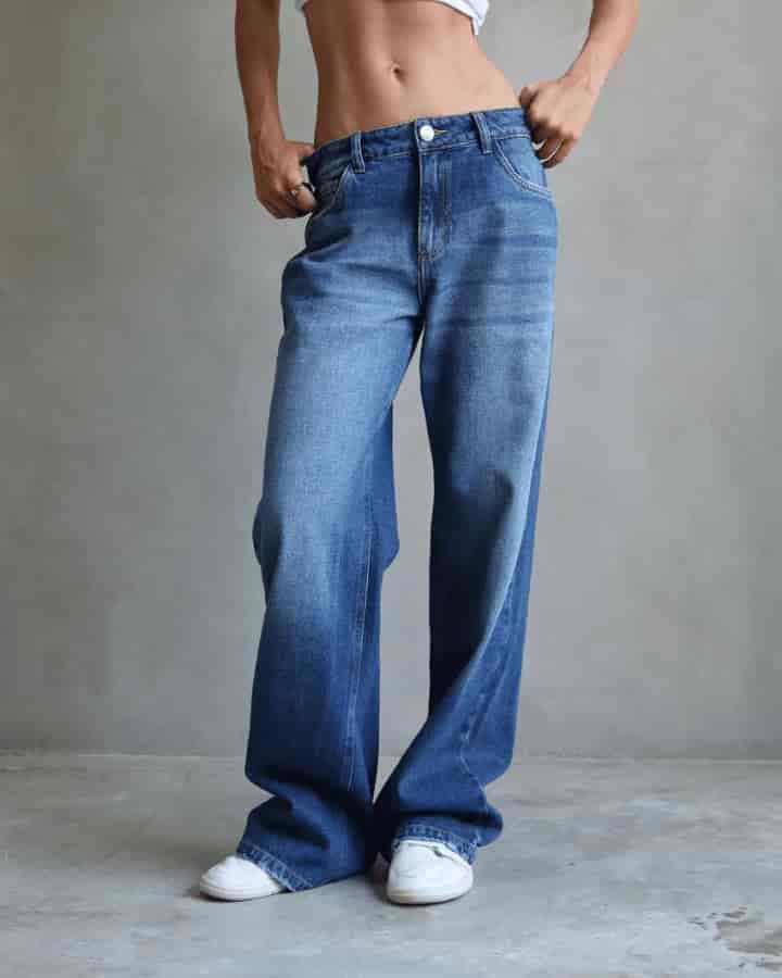 JEAN RELAXED FIT GLITTER STARS BLUE WASHED AZUL - miniatura 4