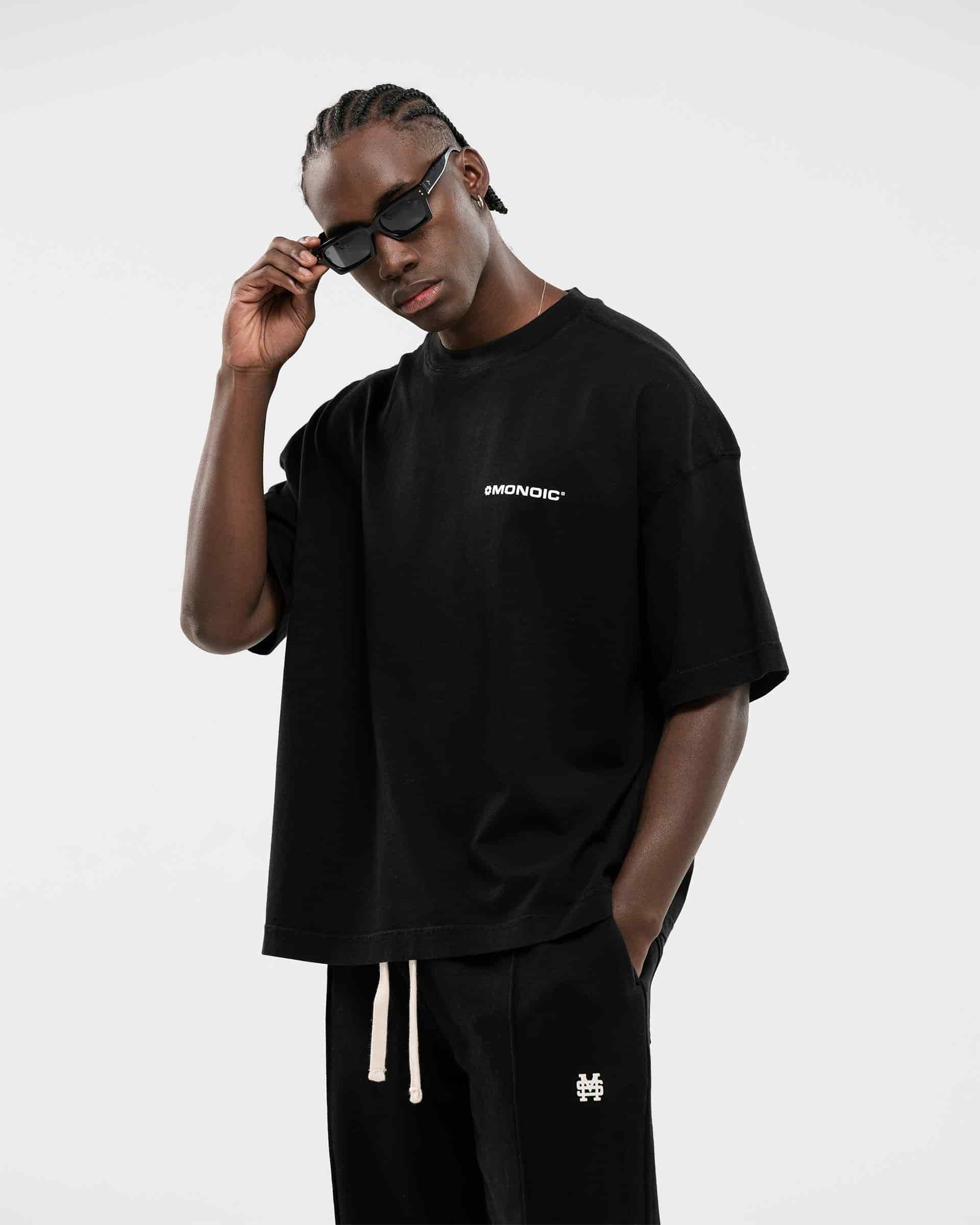 Camiseta Boxy Fit Básica V2 - Negro Oscuro - miniatura 2