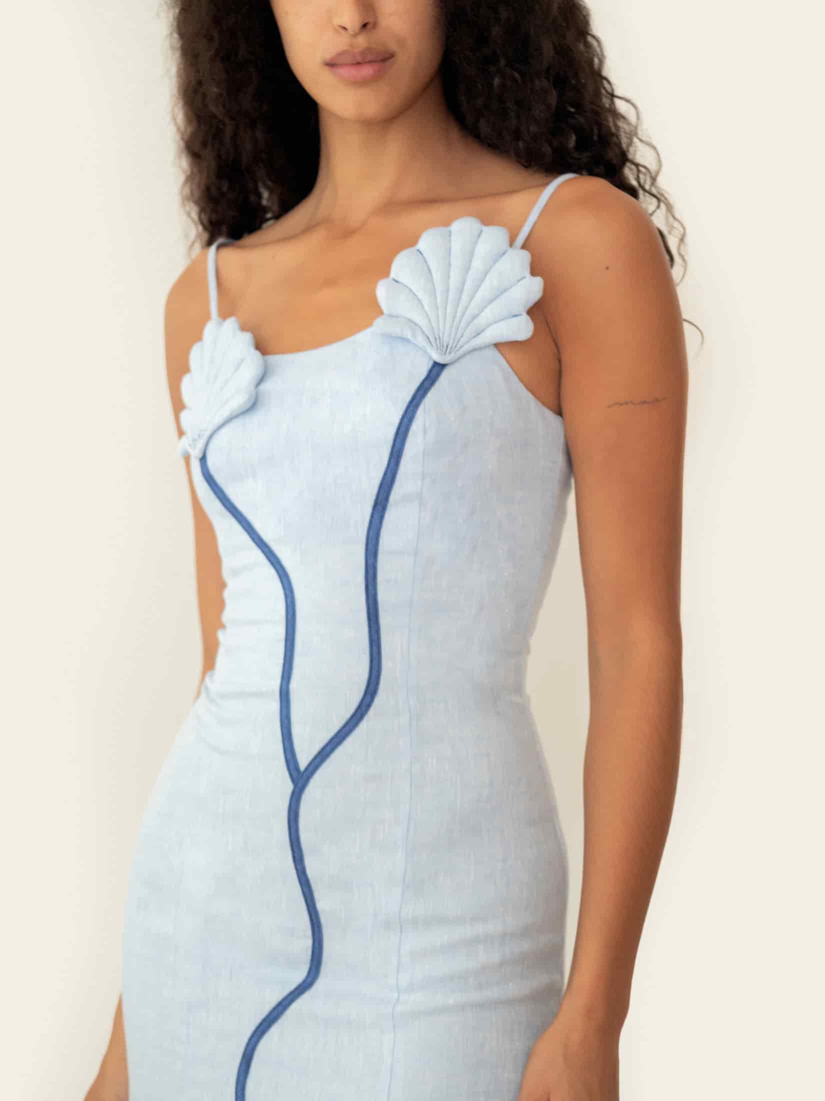 ANTONIA DRESS WAVE BLUE - miniatura 4