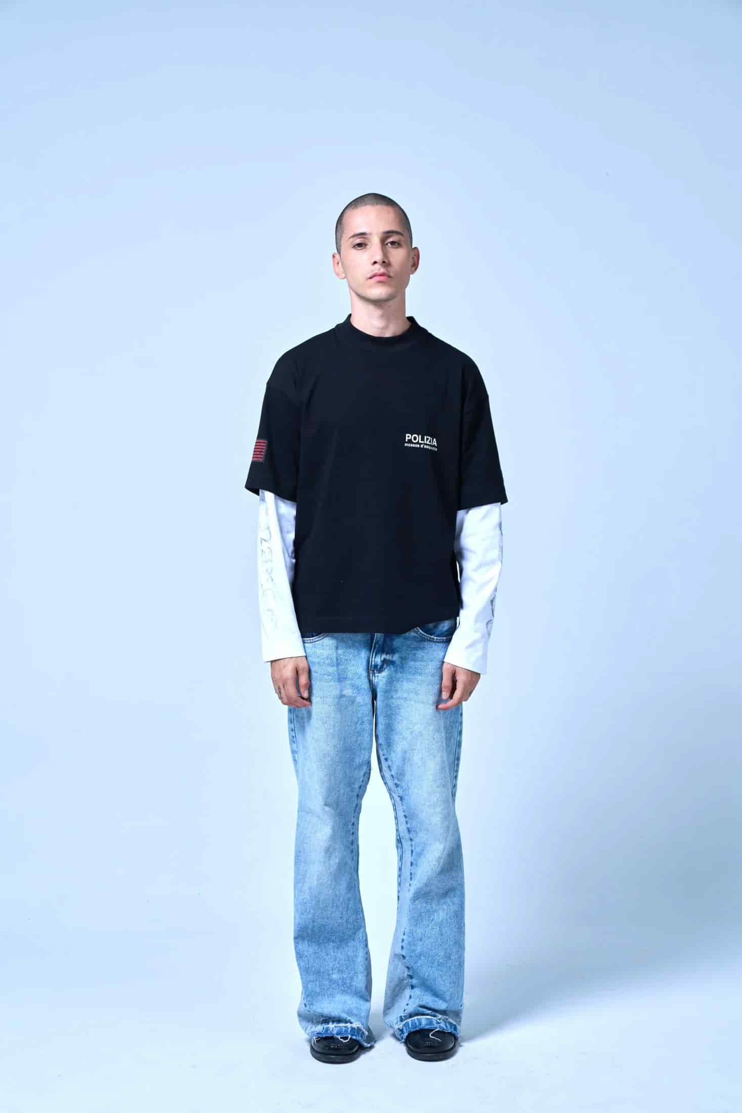 POLIZIA BLACK/WHITE DOUBLE SLEEVE - miniatura 10