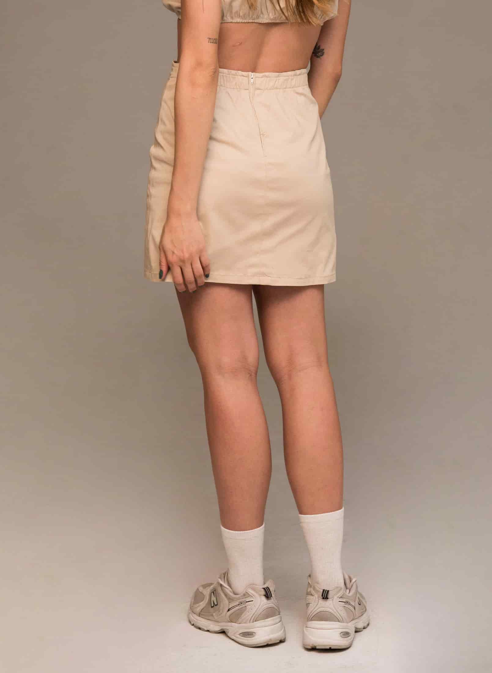 Falda Row de algodón - beige - miniatura 5