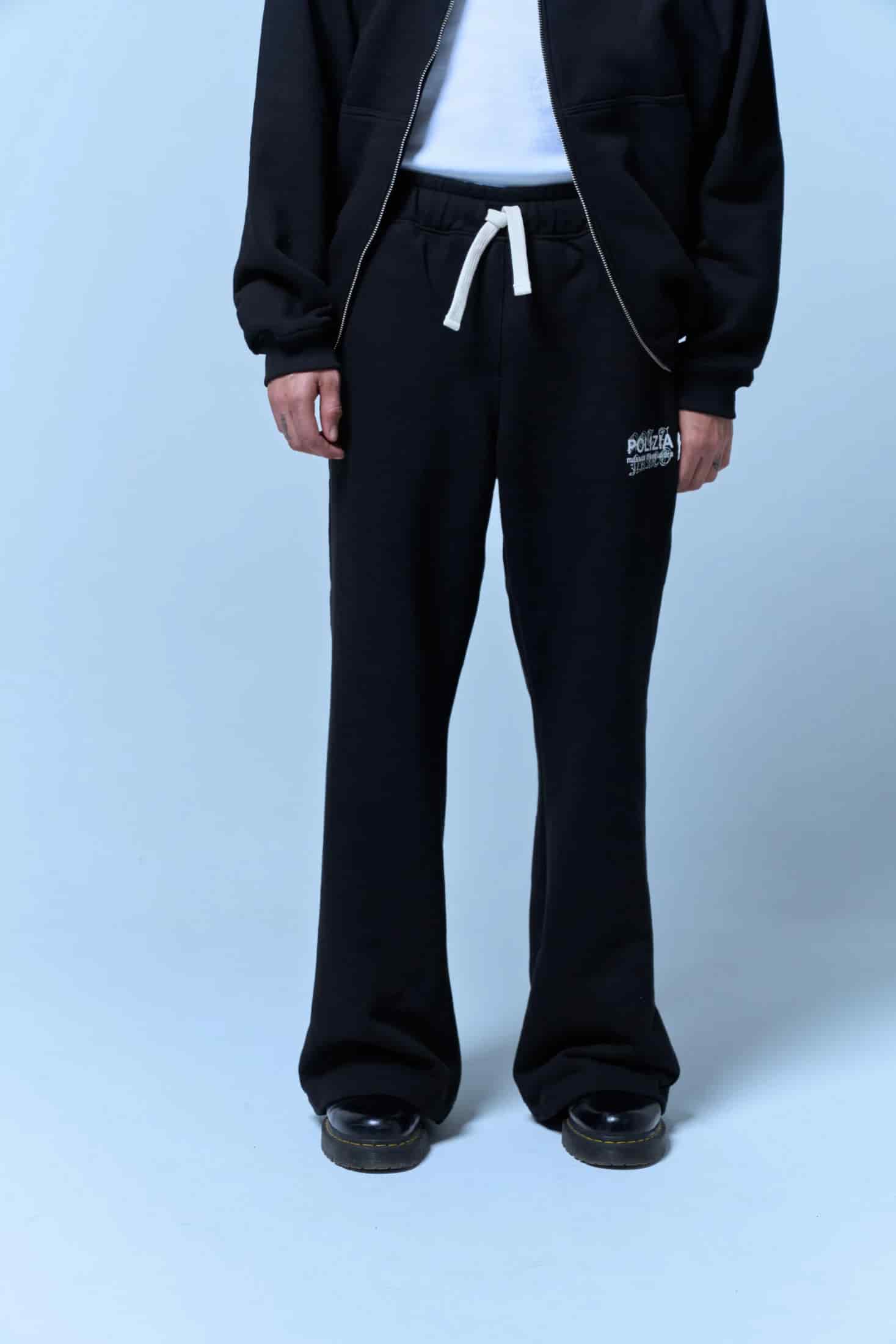 POLIZIA BLACK FLARED SWEATPANTS - miniatura 8