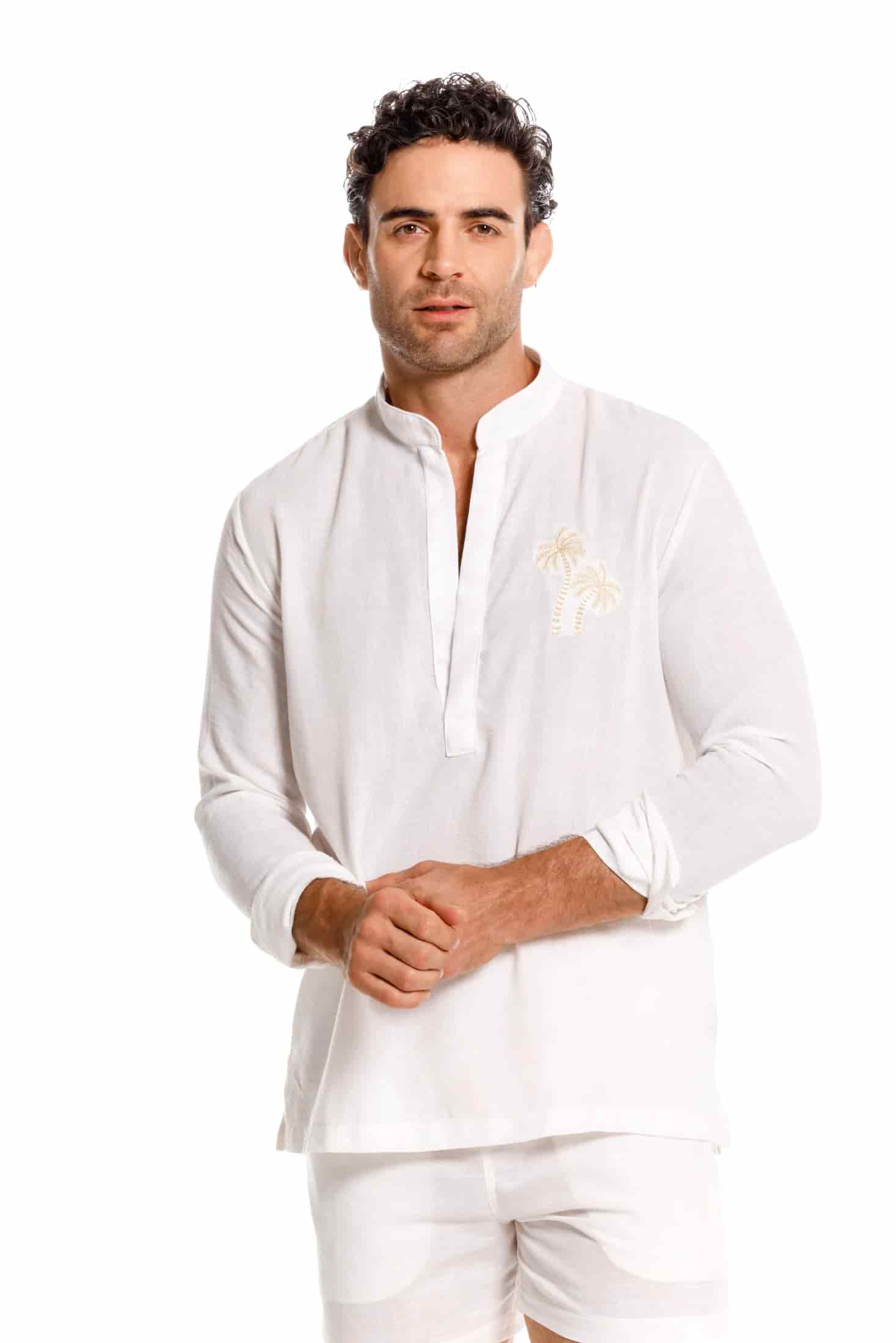 Camisa Nerú Hombre Palmera Bordada - miniatura 7