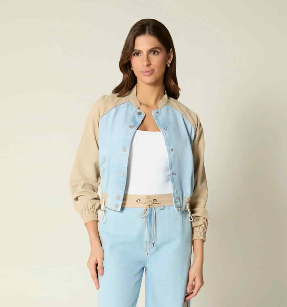 Chaqueta bomber cortes combinada - miniatura 6