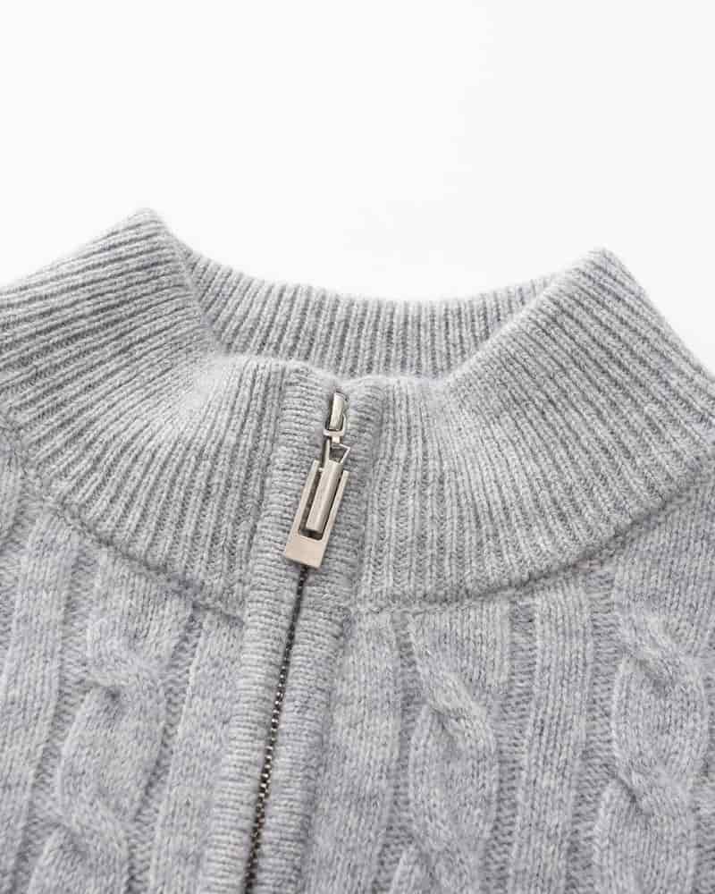 100% Cashmere Woven Half Zip - miniatura 11