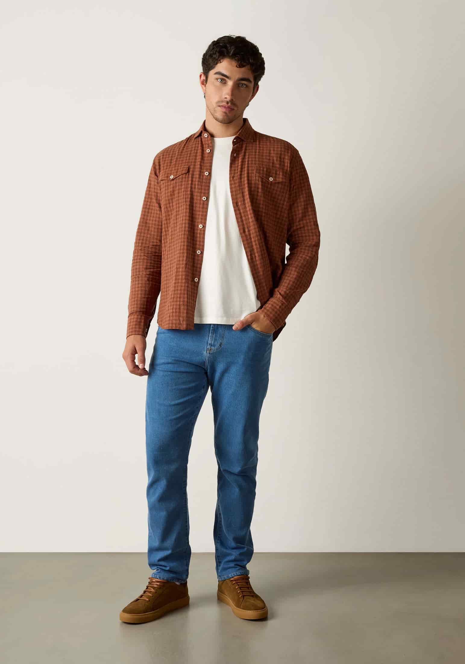 Camisa H CF Laurence Cuadros Med Terracota - miniatura 5